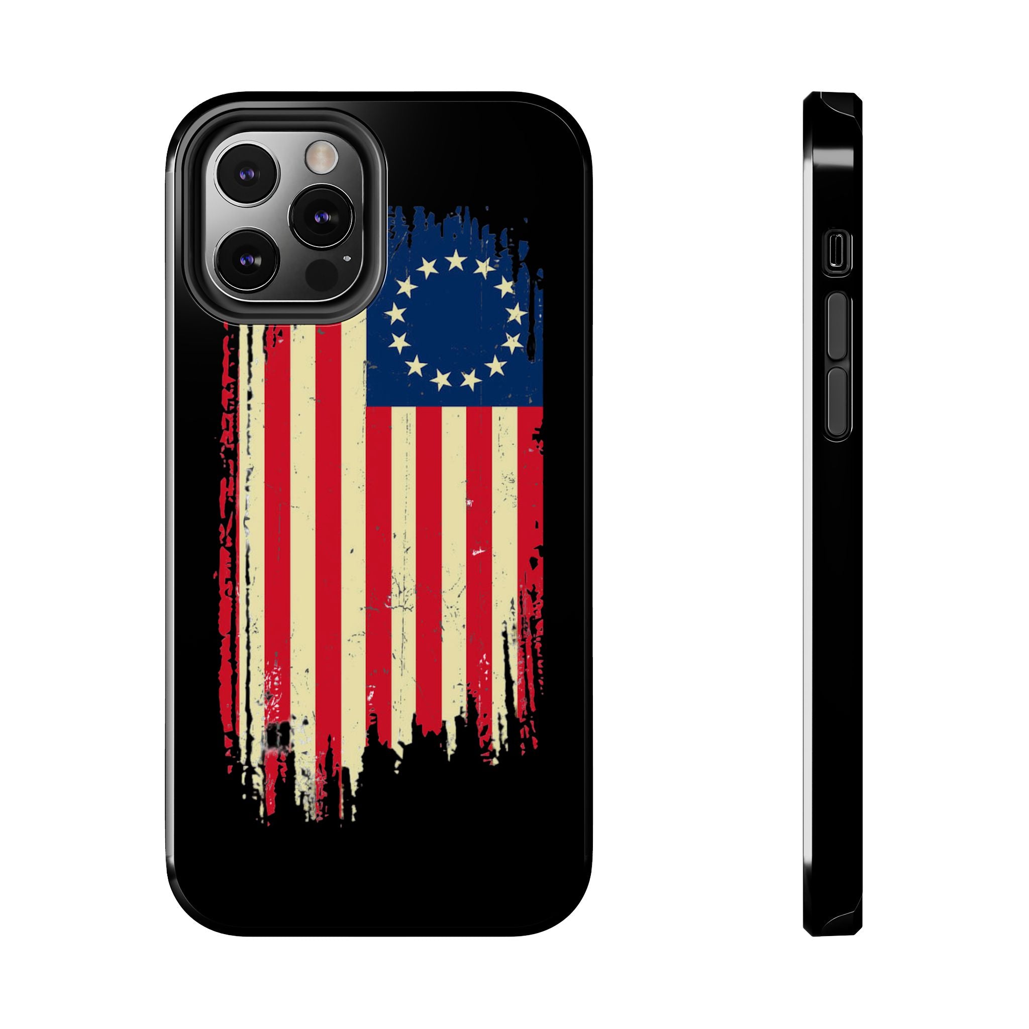 Patriotic Phone Cases with Vintage Flag Design, Tough Case for Independence Day, Memorial Day, 4th of July, Gift for Veterans, USA Pride