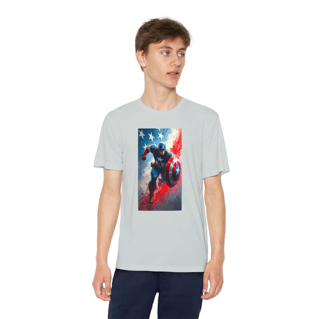 Captain America Superhero Marvel Patriotic, Kids Graphic T-Shirt, Boys Hero Top, Girls Comic Book Clothing, Birthday