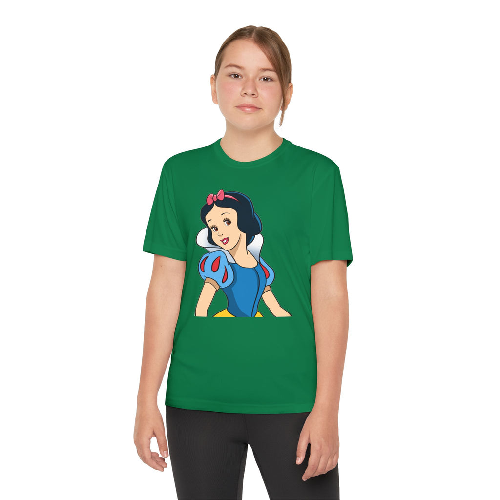 Snow White Youth T-Shirt Sports Graphic Tee, Cool Athletic Shirt for Kids, Perfect for Sports Events, Team Spirit