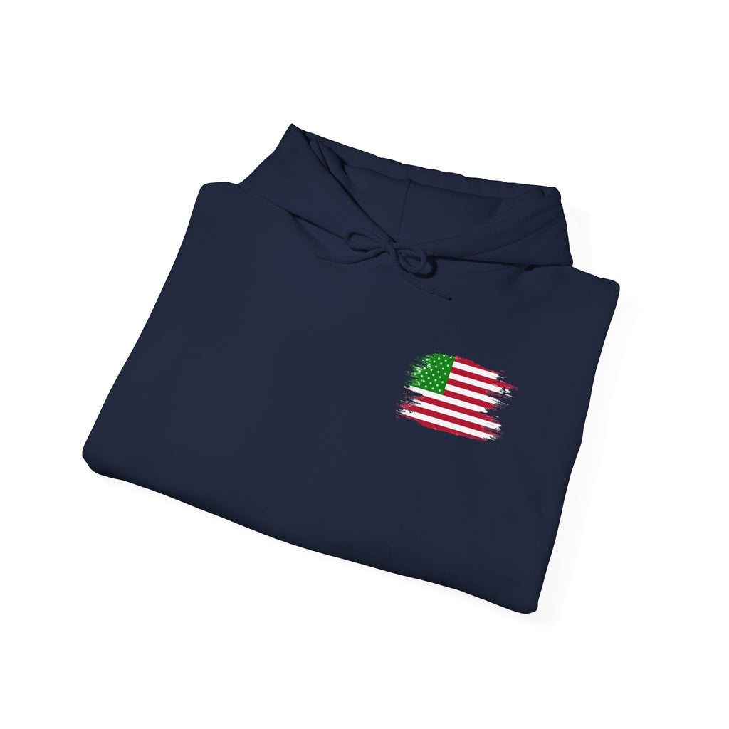 Christmas Elf Patriotic USA Hoodie, Sweatshirt, Unisex Hooded Pullover, Holiday Outerwear, Festive Winter Apparel