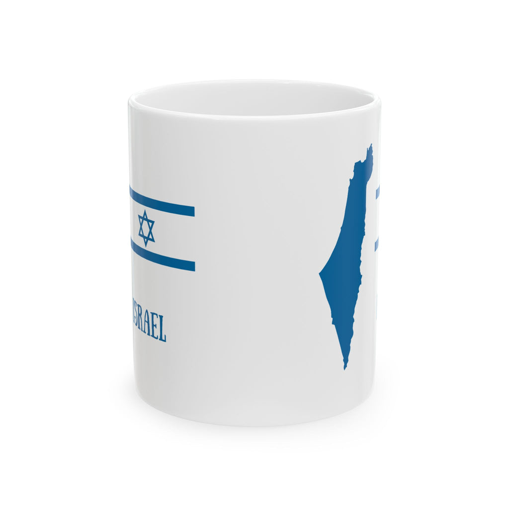 Isreal Patriotic Ceramic Mug, Jewish Pride Tea Cup, Hebrew Flag Coffee Mug, Star of David Nationalistic Mug, Independence Day Tea Mug