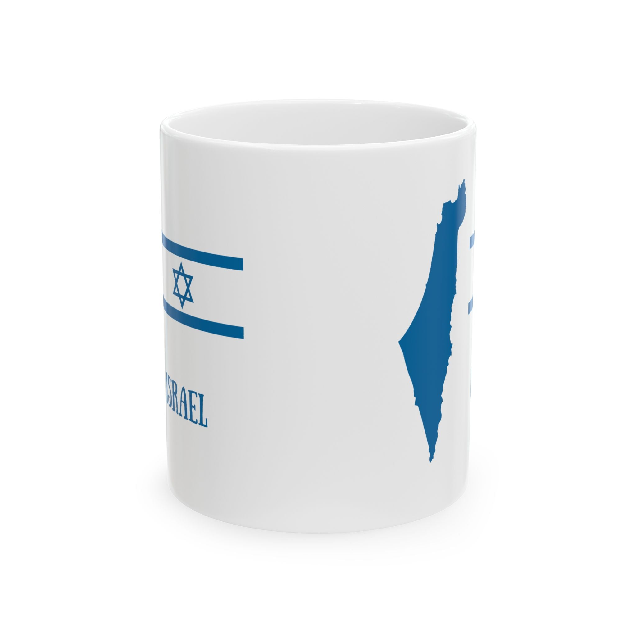 Isreal Patriotic Ceramic Mug, Jewish Pride Tea Cup, Hebrew Flag Coffee Mug, Star of David Nationalistic Mug, Independence Day Tea Mug