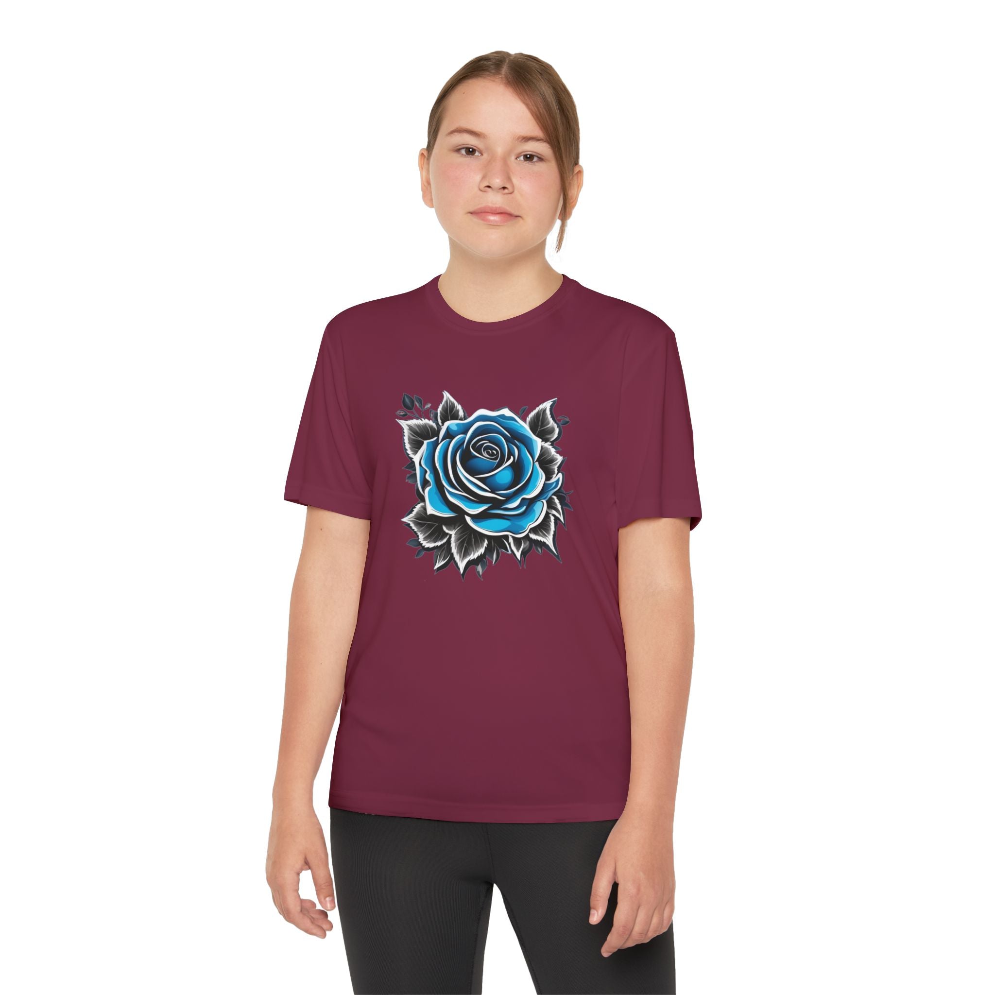 Flower Youth T-Shirt Sports Graphic Tee, Cool Athletic Shirt for Kids