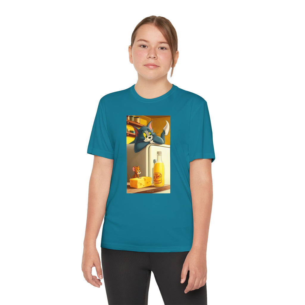 Youth Competitor Tee with Tom And Jerry design, Cartoon Graphic Kid's T-Shirt, Kids Tee, Children's Clothing, Funny Tee for Boys and Girls