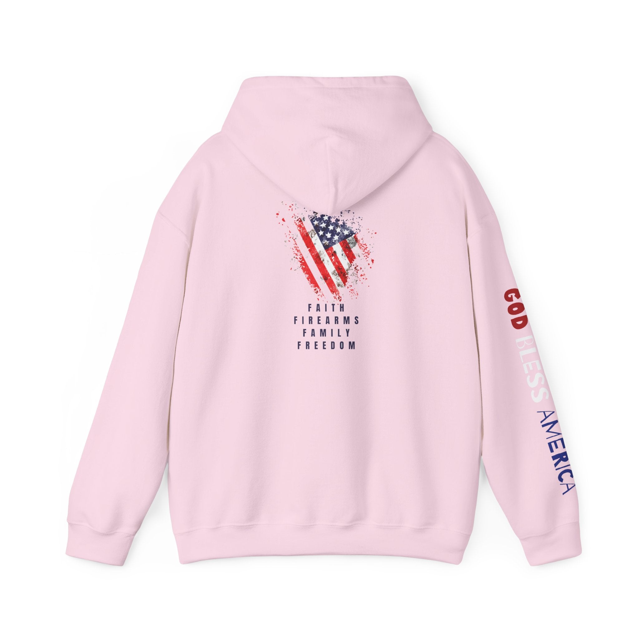 Faith Family Firearms Freedom Hooded Sweatshirt with Faith, Family, Firearms & Freedom Design - Unisex Cozy Wear for Celebrations