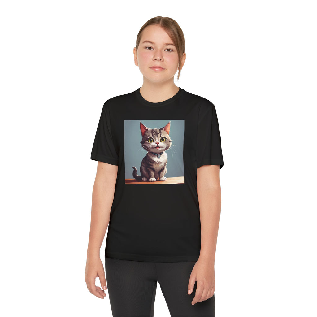 Youth Tee, Cute Kitten Graphic Shirt for Kids, Cat Lover Gift, Animal Theme Top, Children's Clothing, Feline Print Apparel