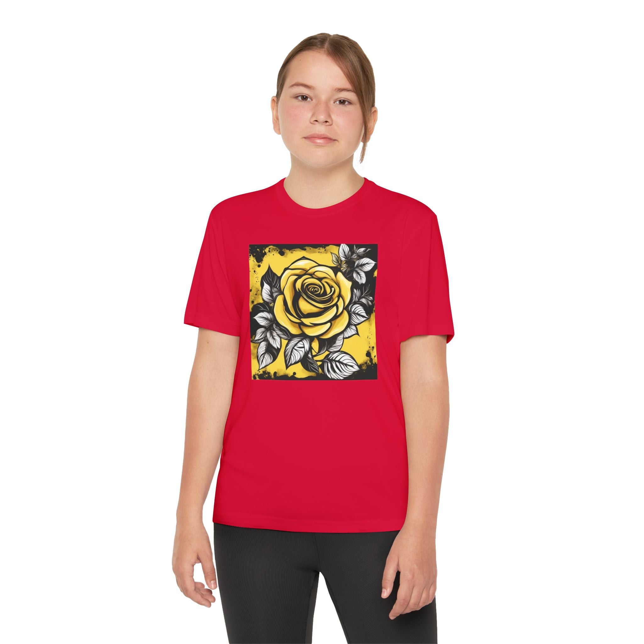 Flower Youth Tshirt, Girls Floral Tee, Kids Spring Shirt, Children's Botanical Top, Teen Blossom T-Shirt