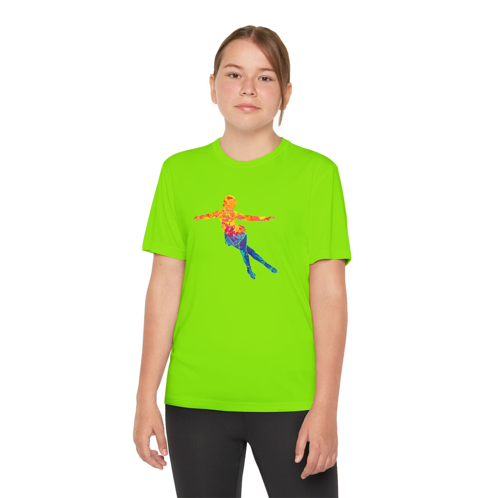 Ice Skating Youth Sports Graphic Tee, Cool Athletic Shirt for Kids, Perfect for Sports Events, Team Spirit, Birthday Gift, Summer Activities