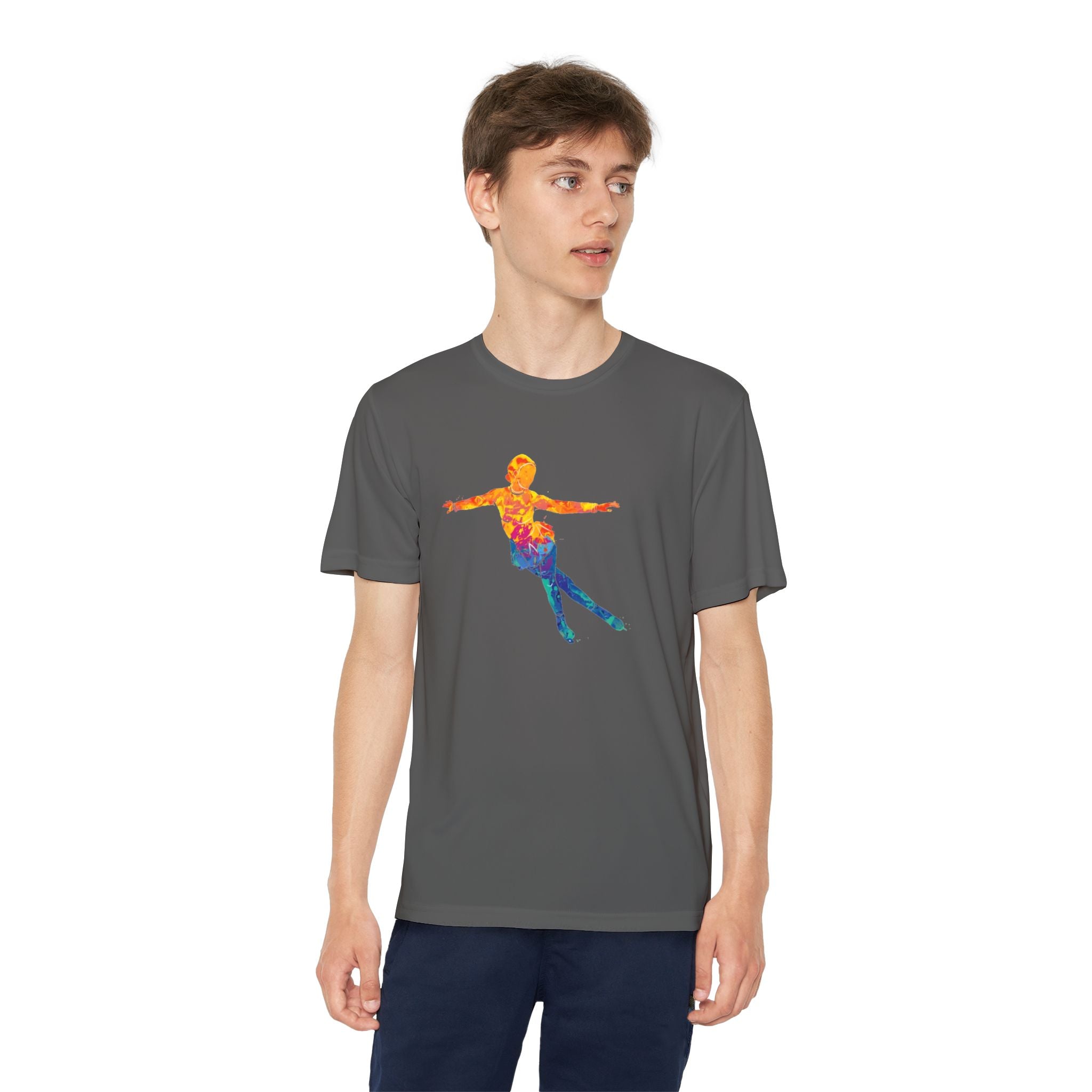 Ice Skating Youth Sports Graphic Tee, Cool Athletic Shirt for Kids, Perfect for Sports Events, Team Spirit, Birthday Gift, Summer Activities