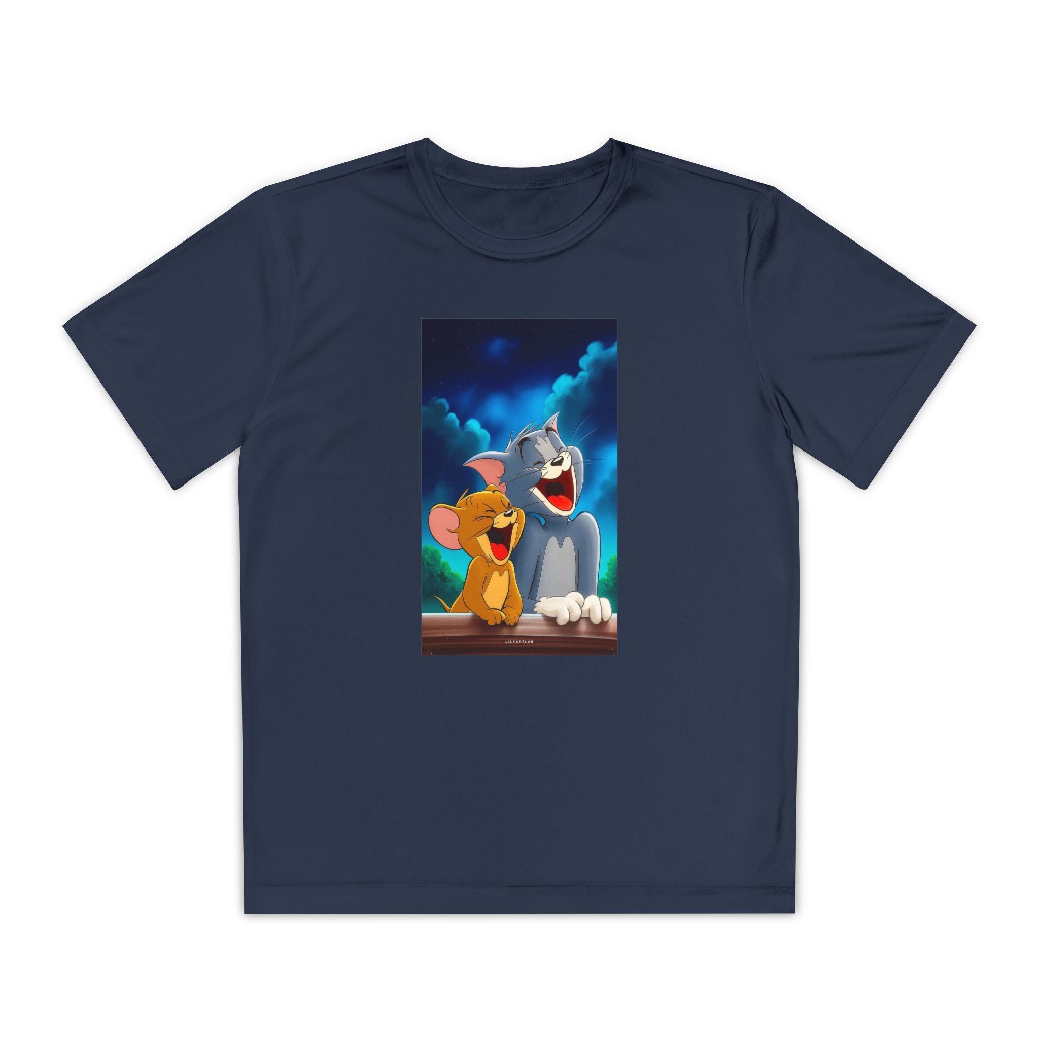Youth Competitor Tee with Tom And Jerry design, Cartoon Graphic Kid's T-Shirt, Kids Tee, Children's Clothing, Funny Tee for Boys and Girls