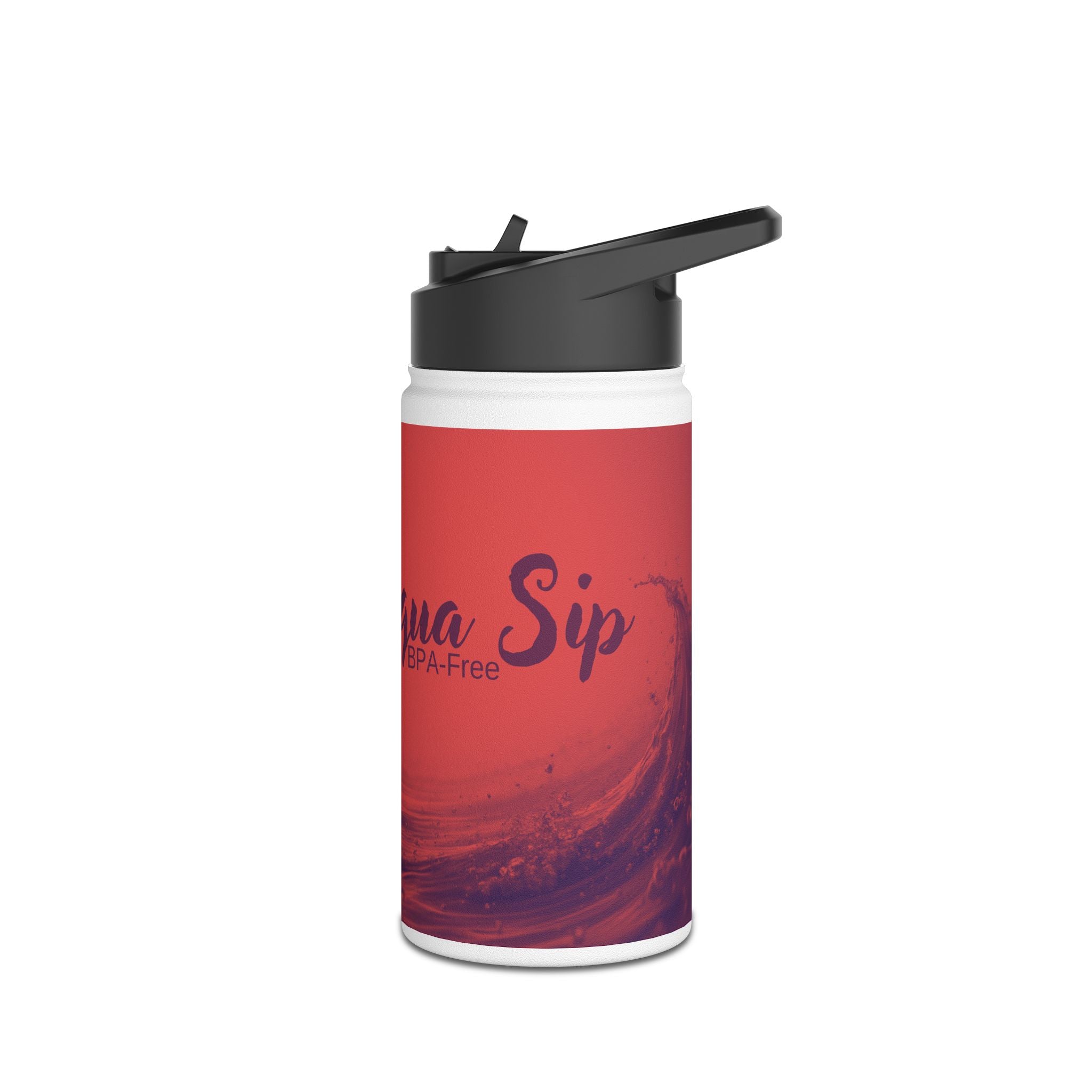 Aqua Wave Stainless Steel Water Bottle, Hydration Gift, Outdoor Adventure, Beach Vibes, Eco-Friendly, Travel Companion