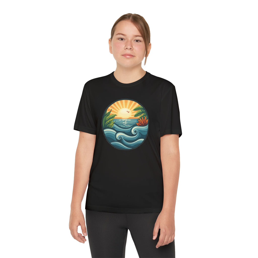 Beach Shirt Youth Competitor Tee, Kids Surf Tee, Summer Vacation Top, Ocean Lover T-Shirt, Coastal Clothing