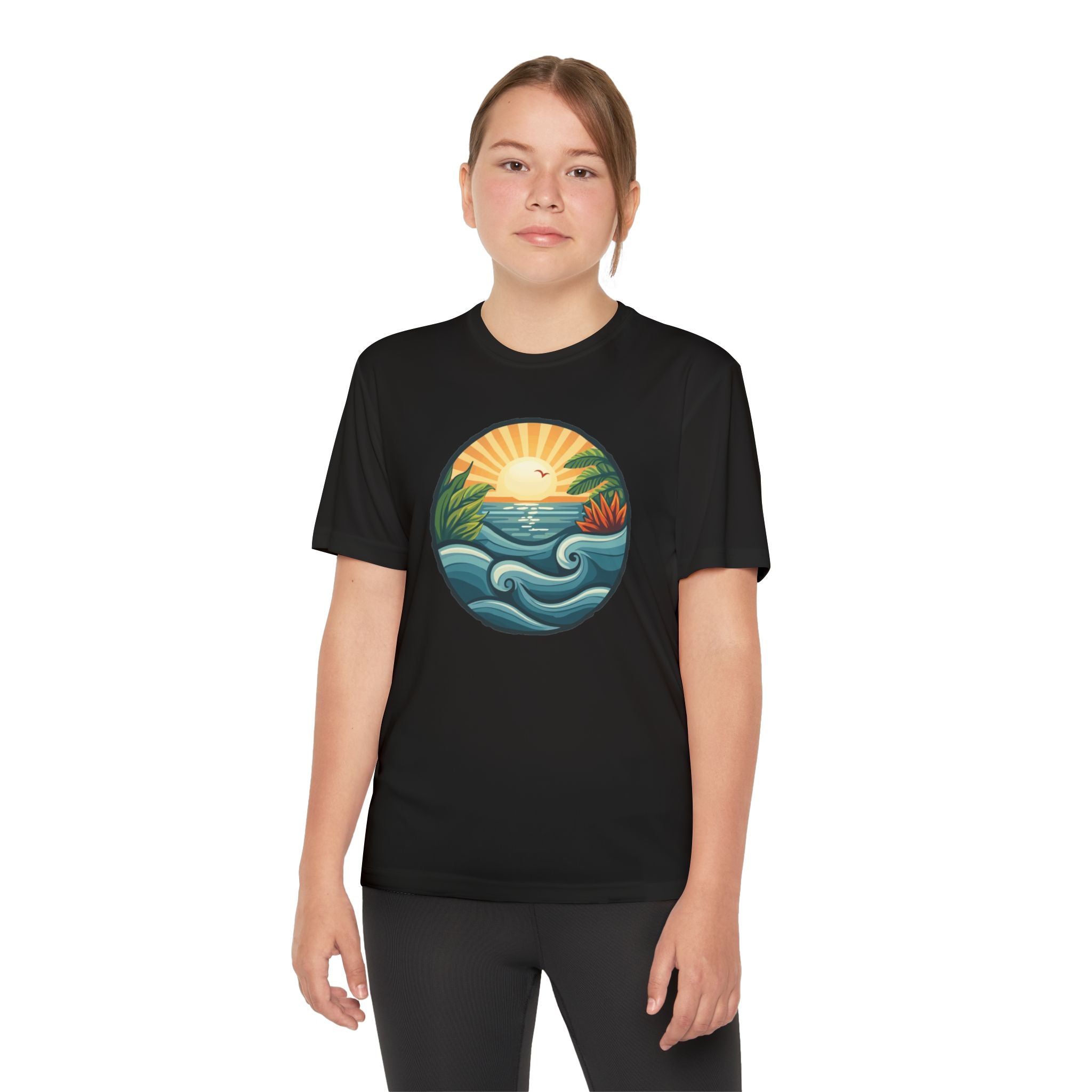 Beach Shirt Youth Competitor Tee, Kids Surf Tee, Summer Vacation Top, Ocean Lover T-Shirt, Coastal Clothing
