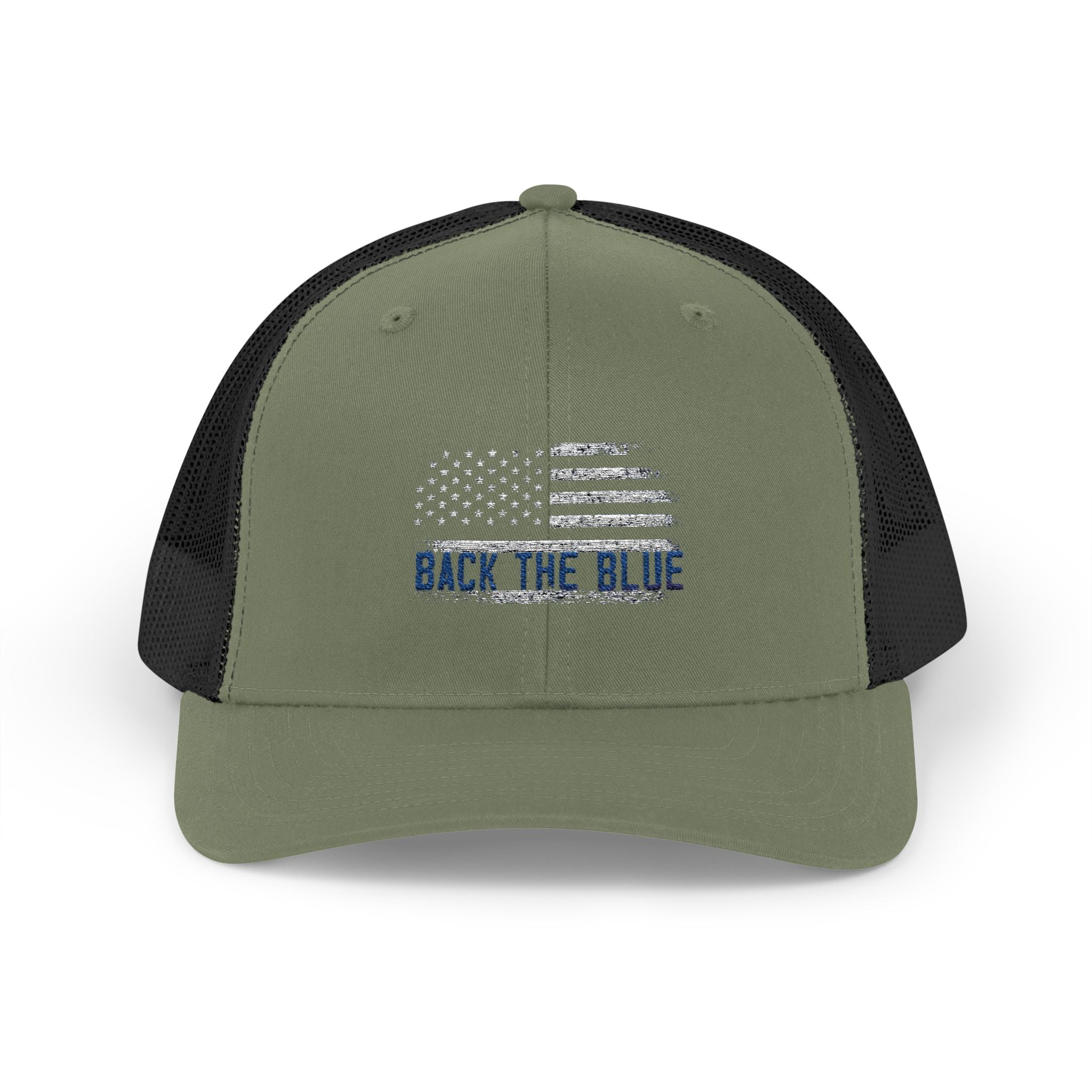 Back The Blue Snapback Trucker Cap with Thin Red Line Design, Ideal for First Responders, Supportive Gifts, Memorials, Everyday Wear
