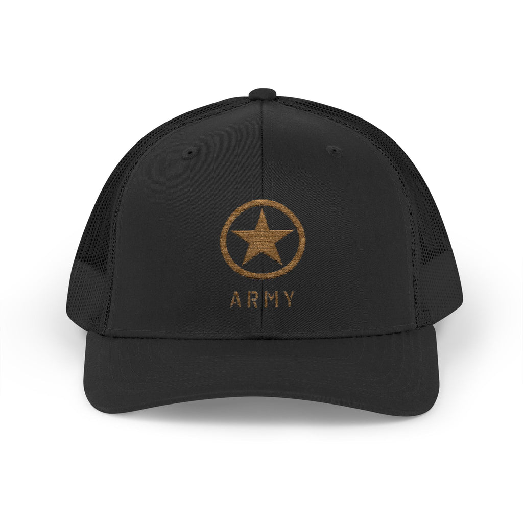 US Army Snapback Trucker Cap with Thin Red Line Design, Ideal for First Responders, Supportive Gifts, Memorials, Everyday Wear