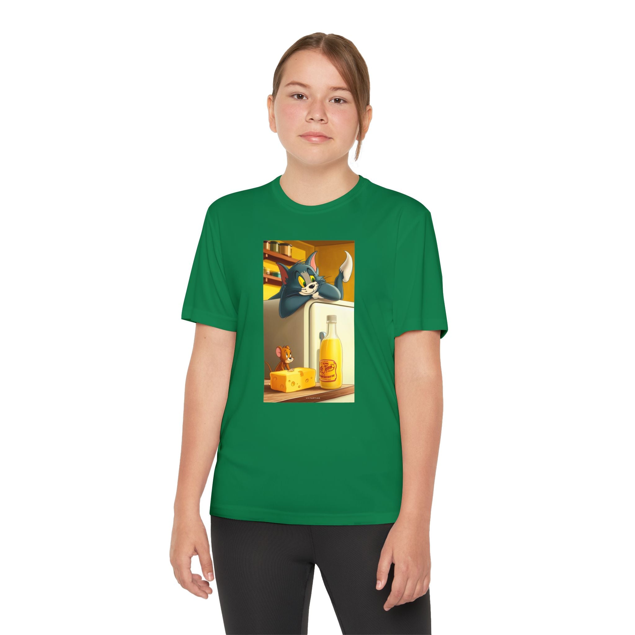 Youth Competitor Tee with Tom And Jerry design, Cartoon Graphic Kid's T-Shirt, Kids Tee, Children's Clothing, Funny Tee for Boys and Girls