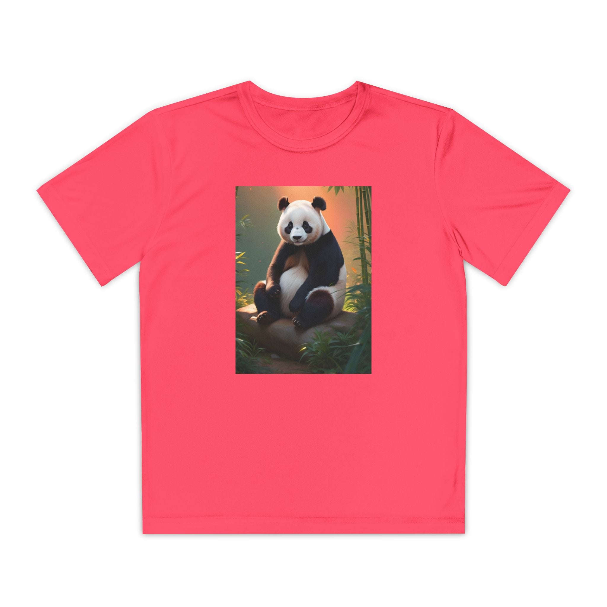 Panda Youth Tee Shirt, Kids Animal Graphic Top, Cute Black and White Tee, Children's Zoo Theme Shirt, Bamboo Bear Shirt, Kid's Nature Gift