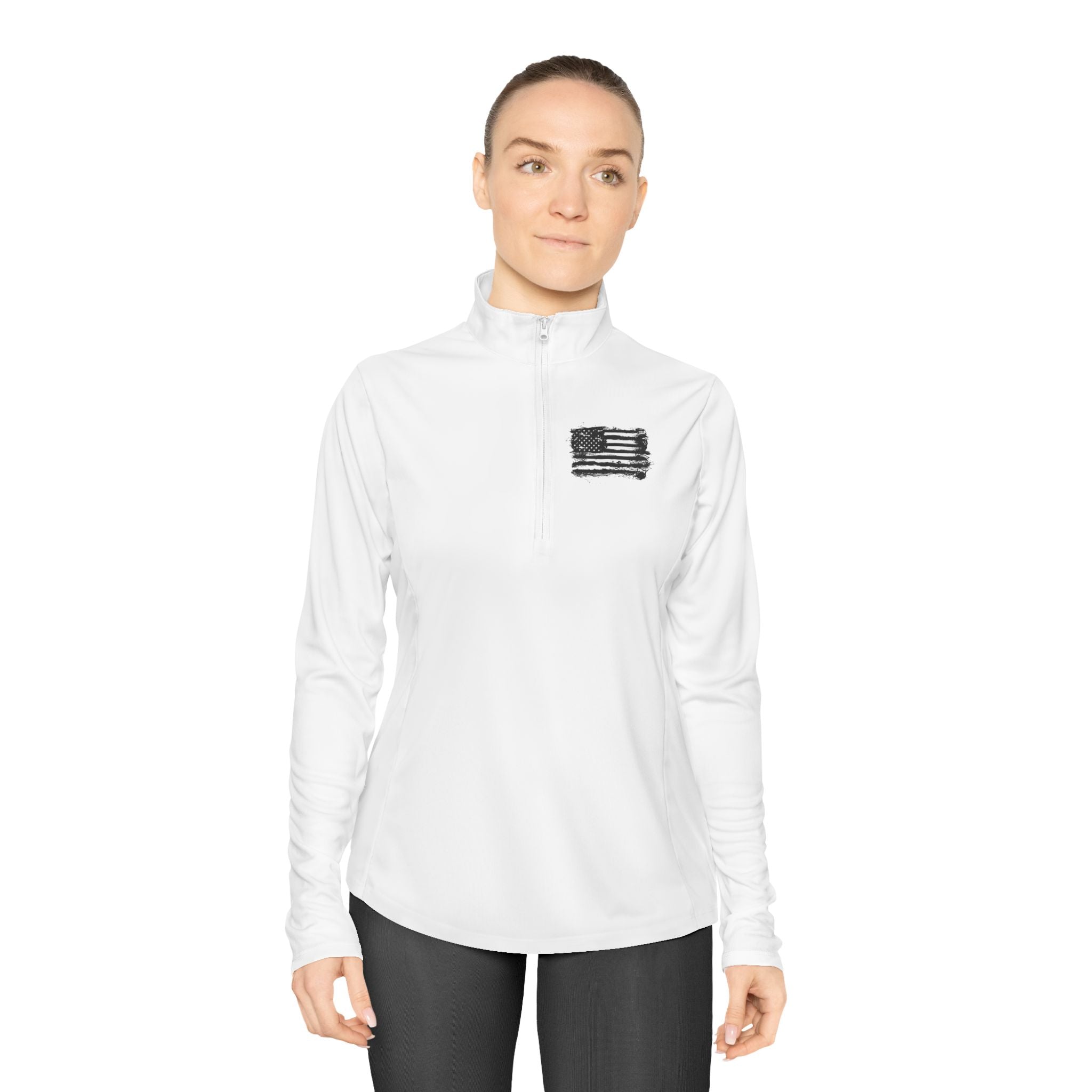 Ladies Quarter-Zip Pullover with Motivational Running Design, Athletic Apparel, Activewear, Sportswear, Fitness Gift, Running Top
