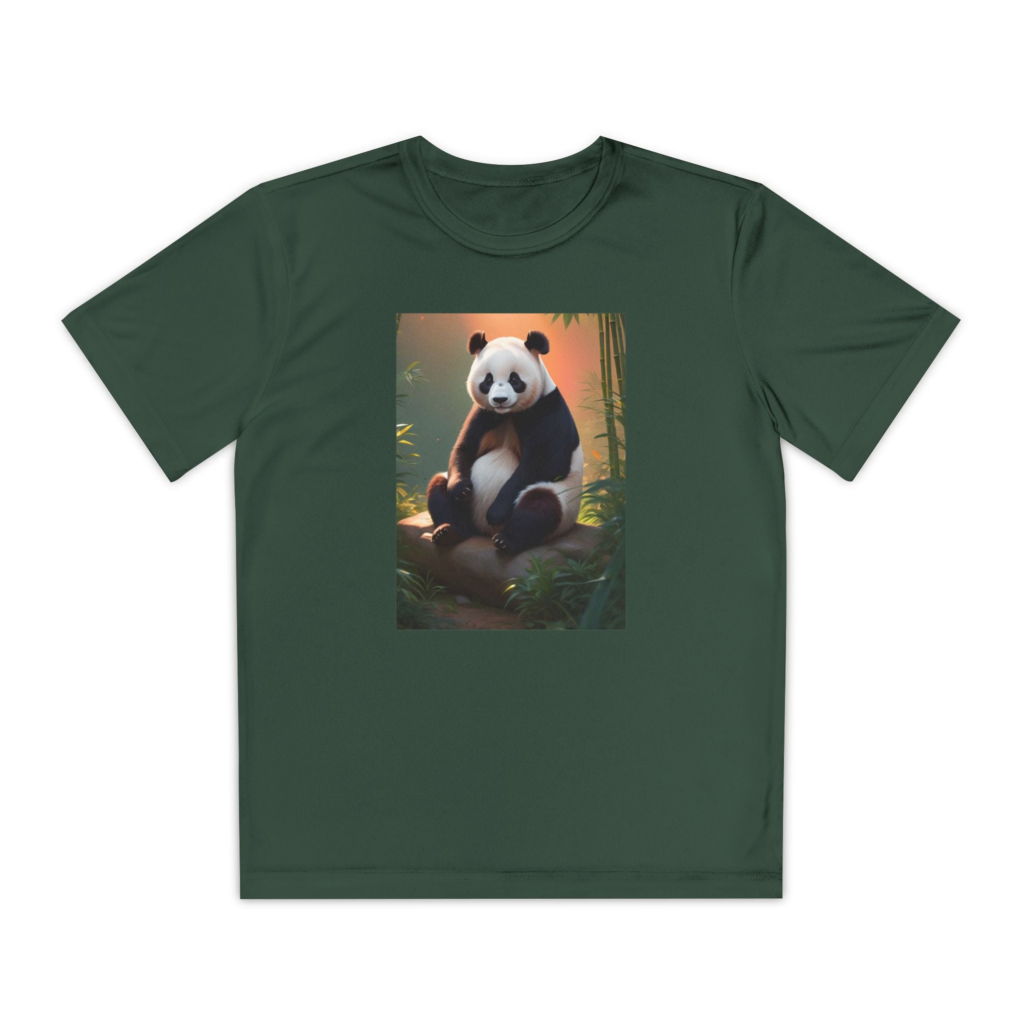 Panda Youth Tee Shirt, Kids Animal Graphic Top, Cute Black and White Tee, Children's Zoo Theme Shirt, Bamboo Bear Shirt, Kid's Nature Gift