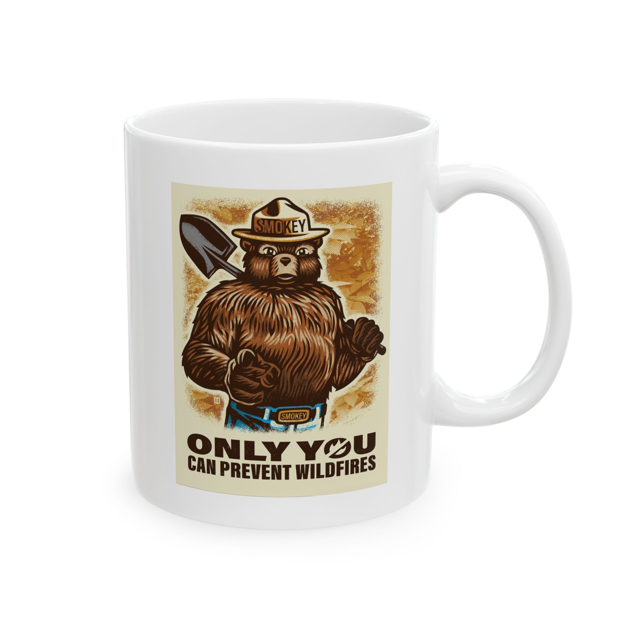 Smokey Bear Firefighter Coffee Mug, Tea Cup, Gift for First Responders, Campfire Enthusiasts, Firefighters Appreciation, Firefighting, Fire