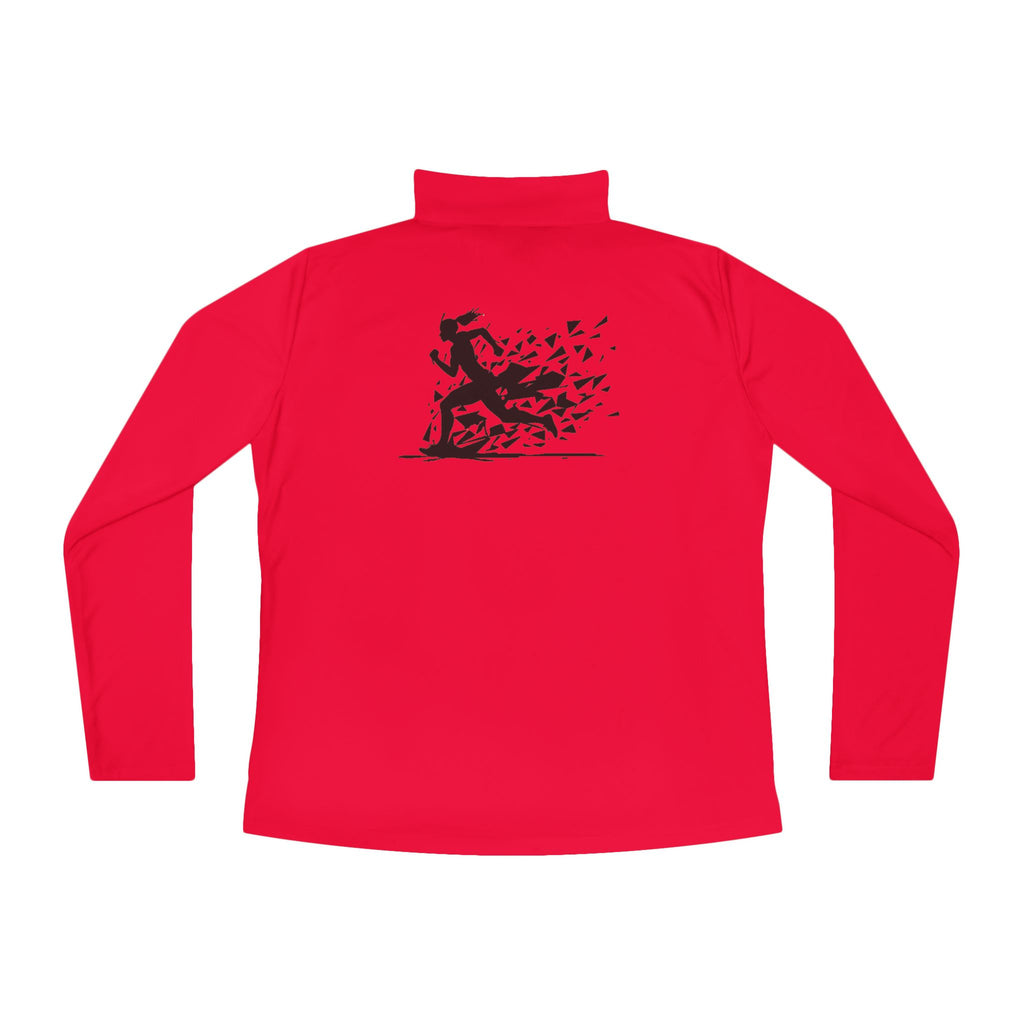 Ladies Quarter-Zip Pullover with Motivational Running Design, Athletic Apparel, Activewear, Sportswear, Fitness Gift, Running Top