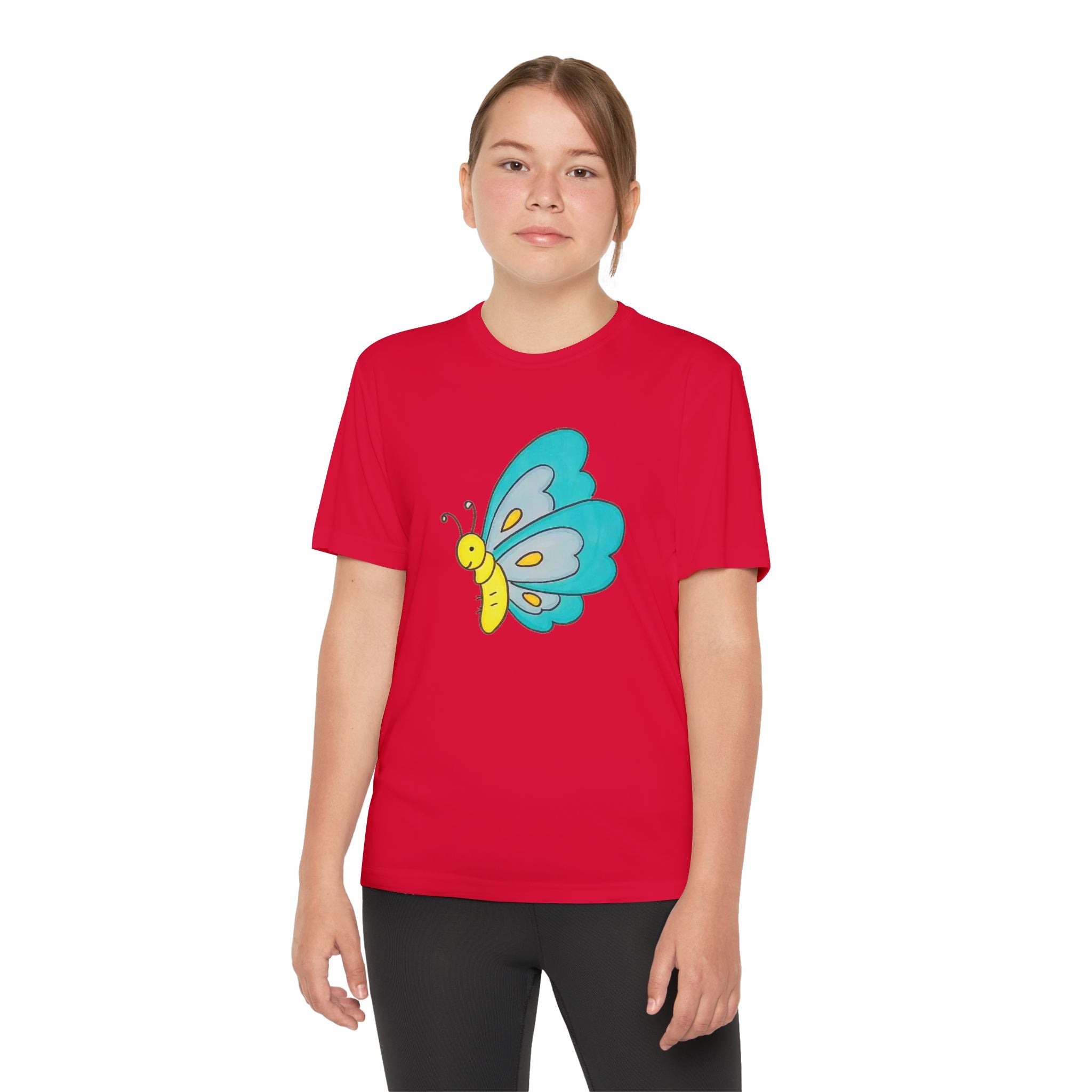 Butterffy Youth T-Shirt Sports Graphic Tee, Cool Athletic Shirt for Kids, Perfect for Sports Events, Team Spirit