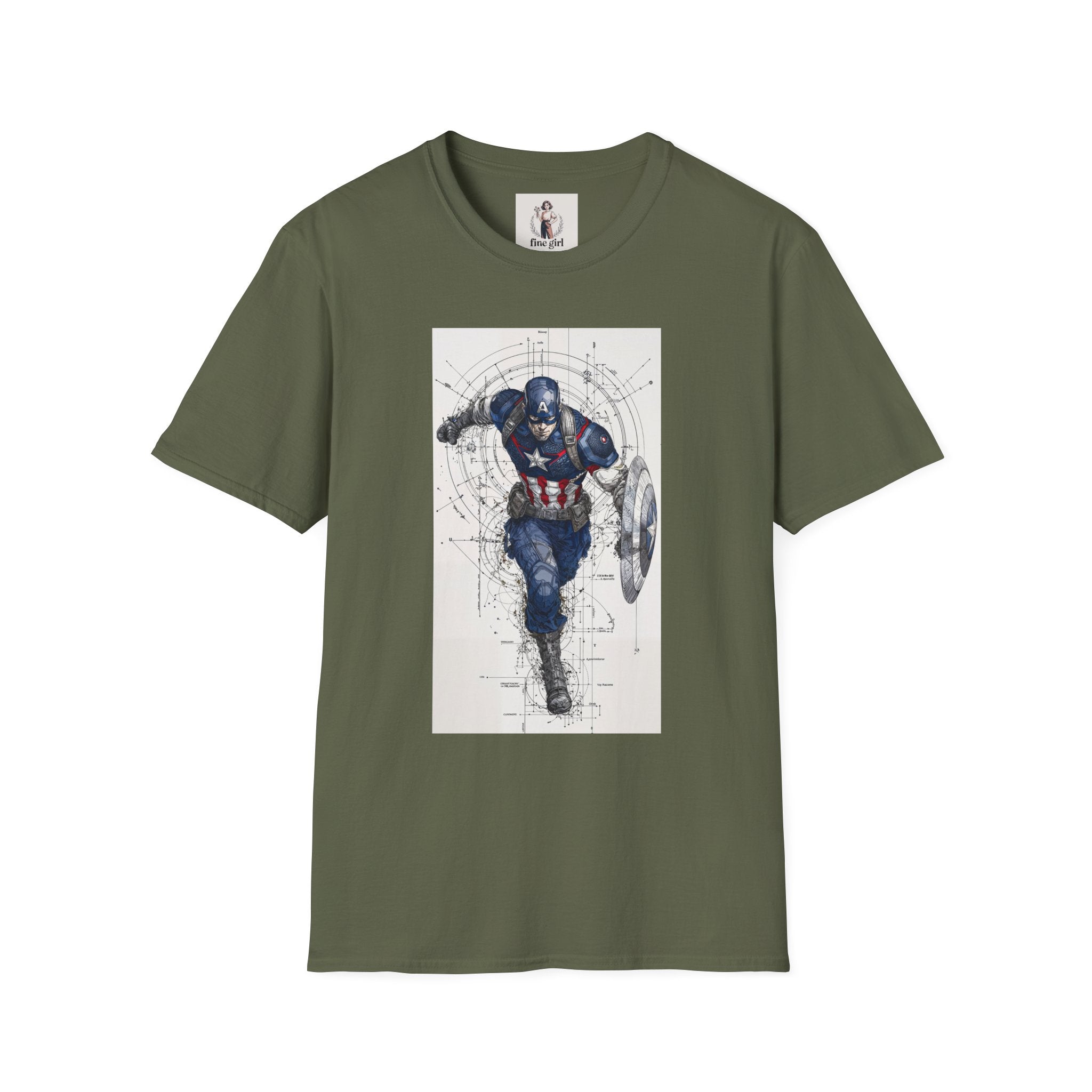Captain America Superhero Marvel Unisex Softstyle T-Shirt, Comic Book Tee, Geeky Clothing, Cosplay Costume Top