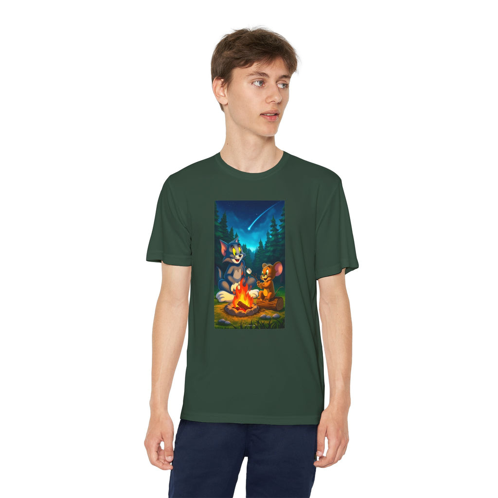 Youth Competitor Tee with Tom And Jerry design, Cartoon Graphic Kid's T-Shirt, Kids Tee, Children's Clothing, Funny Tee for Boys and Girls