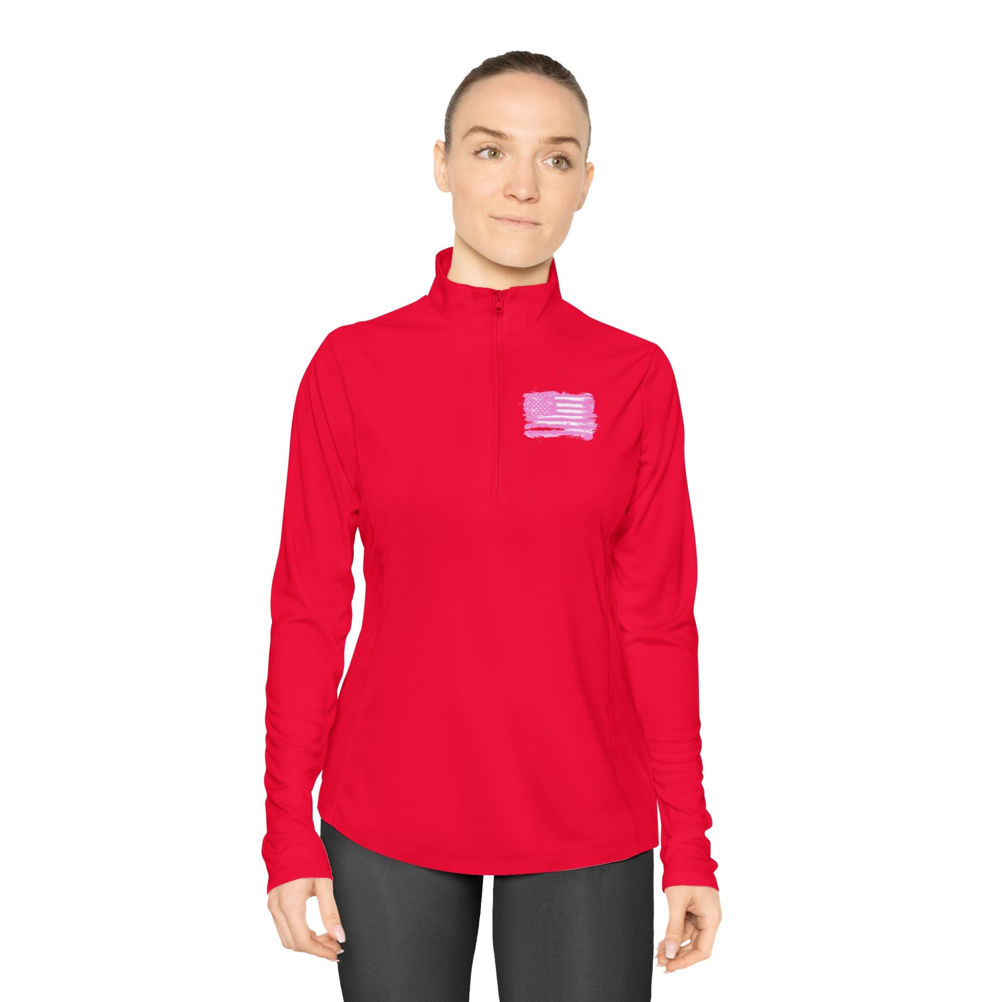 Ladies Quarter-Zip Pullover with Motivational Running Design, Athletic Apparel, Activewear, Sportswear, Fitness Gift, Running Top