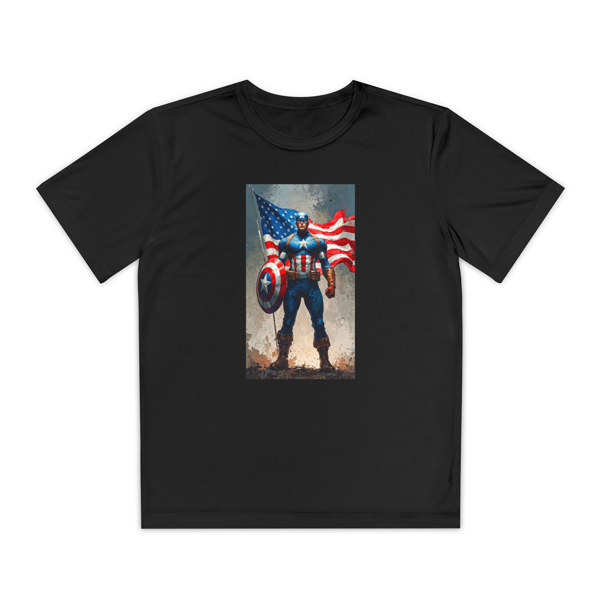 Captain America Superhero Marvel Patriotic, Kids Graphic T-Shirt, Boys Hero Top, Girls Comic Book Clothing, Birthday
