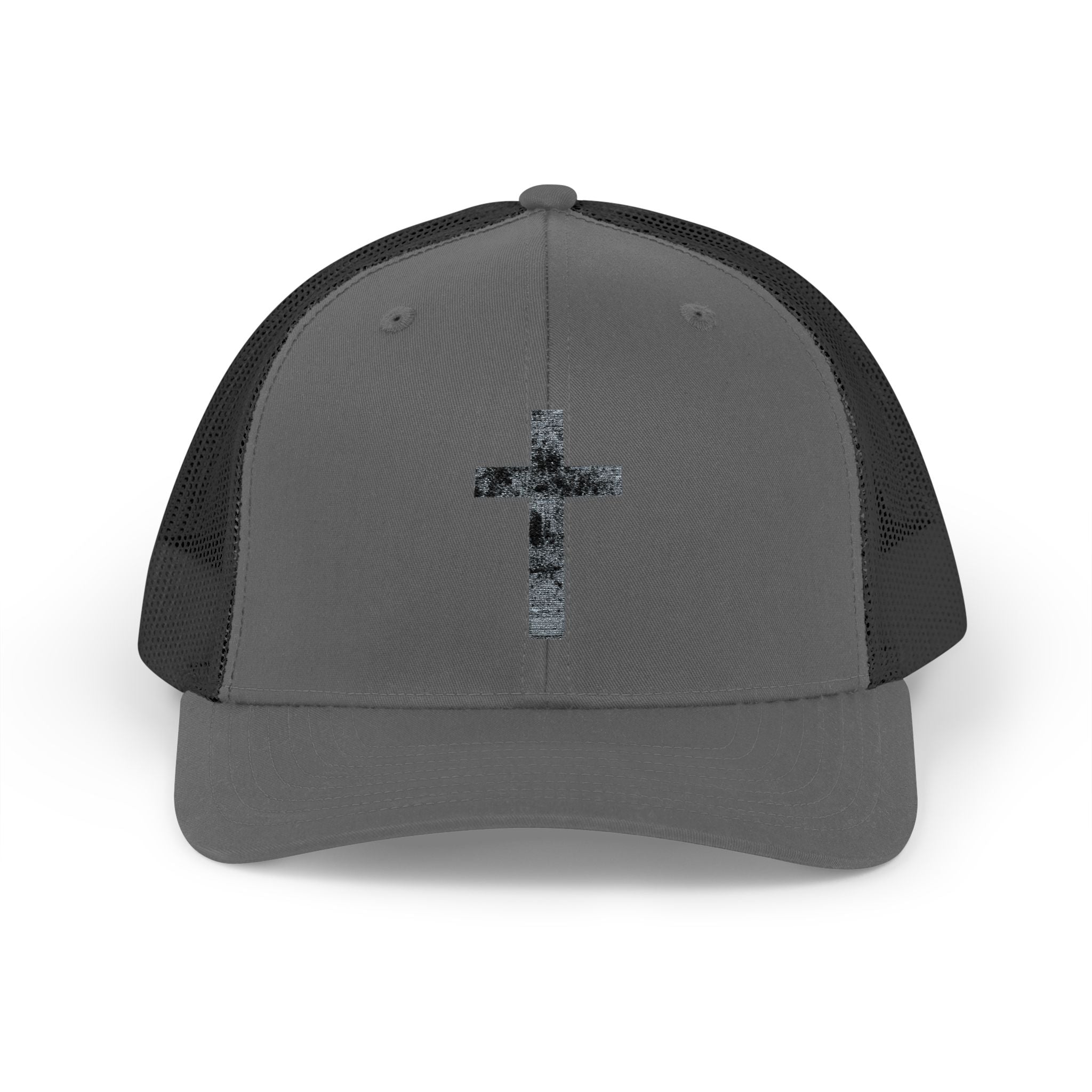 Holly Cross Snapback Trucker Cap with Thin Red Line Design, Ideal for First Responders, Supportive Gifts, Memorials, Everyday Wear