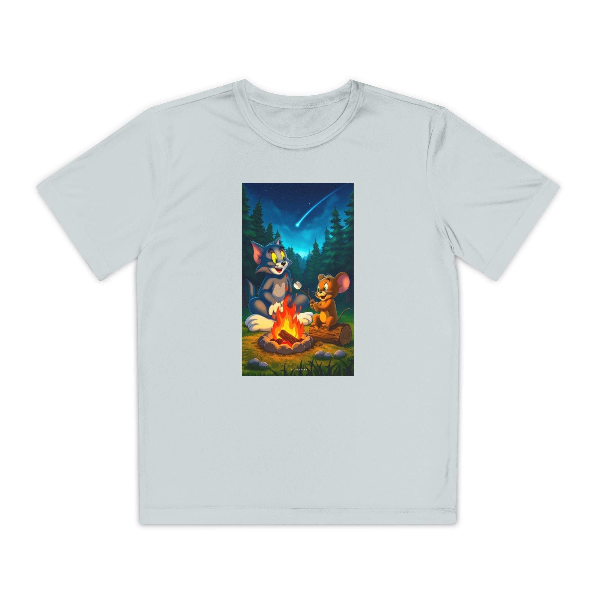 Youth Competitor Tee with Tom And Jerry design, Cartoon Graphic Kid's T-Shirt, Kids Tee, Children's Clothing, Funny Tee for Boys and Girls