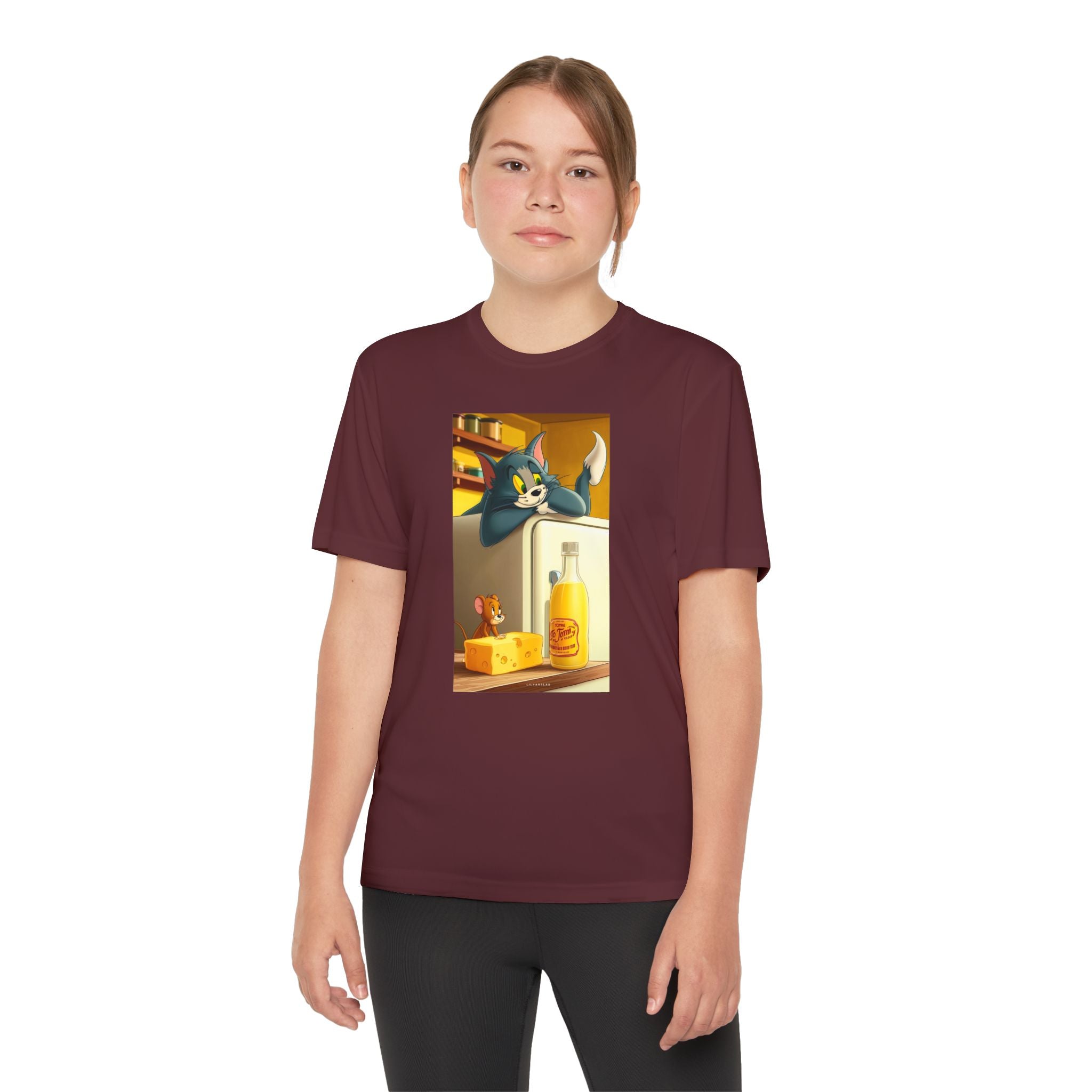 Youth Competitor Tee with Tom And Jerry design, Cartoon Graphic Kid's T-Shirt, Kids Tee, Children's Clothing, Funny Tee for Boys and Girls