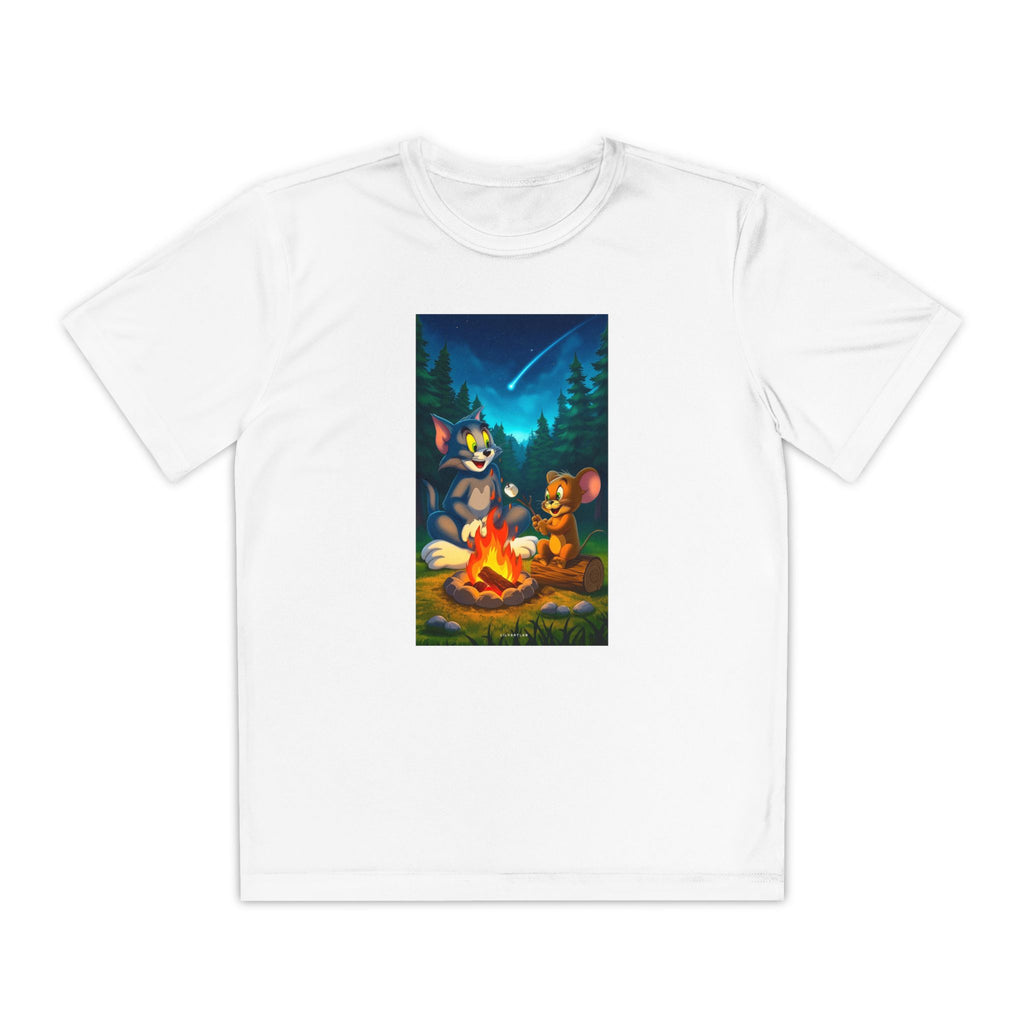 Youth Competitor Tee with Tom And Jerry design, Cartoon Graphic Kid's T-Shirt, Kids Tee, Children's Clothing, Funny Tee for Boys and Girls