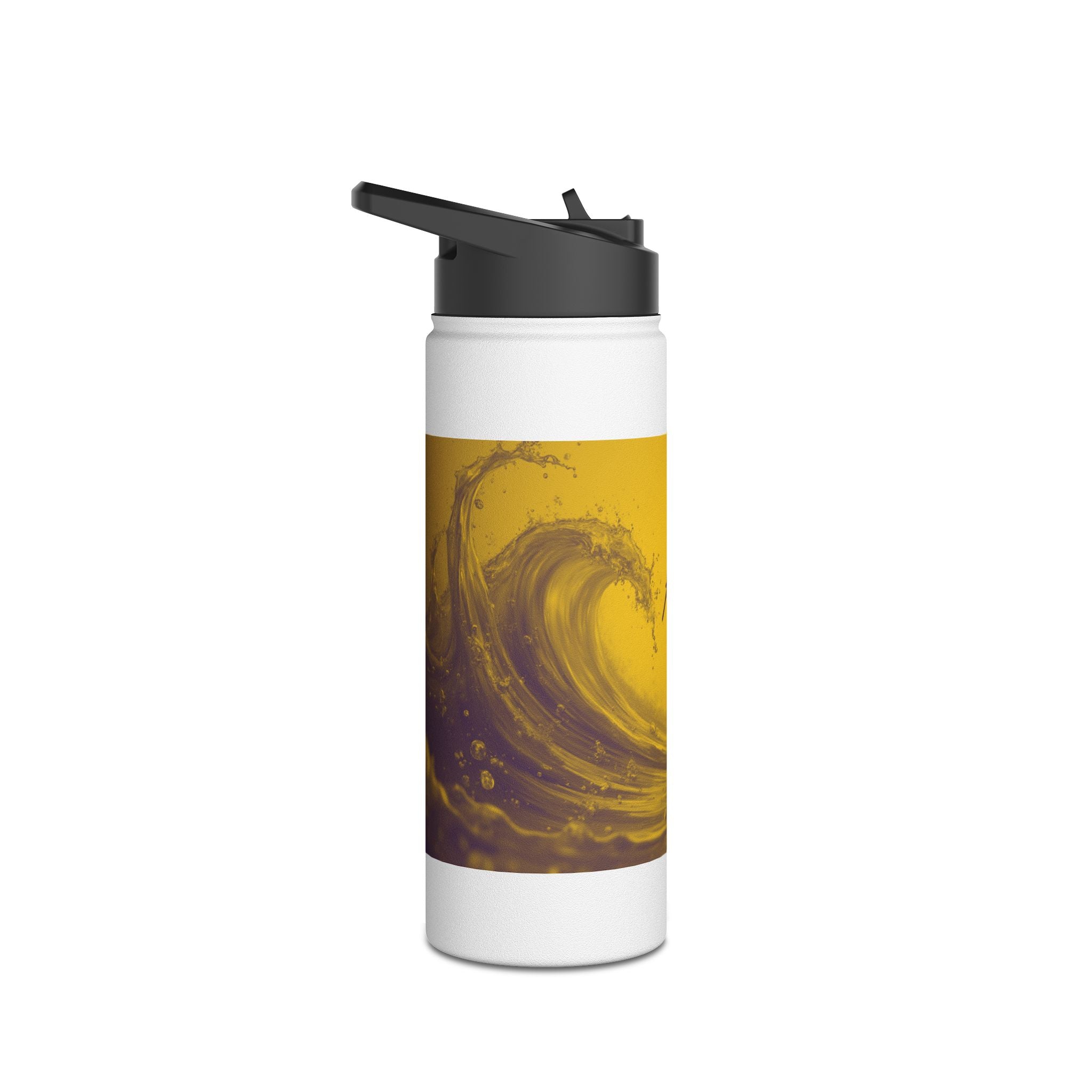 Aqua Wave Stainless Steel Water Bottle, Hydration Gift, Outdoor Adventure, Beach Vibes, Eco-Friendly, Travel Companion