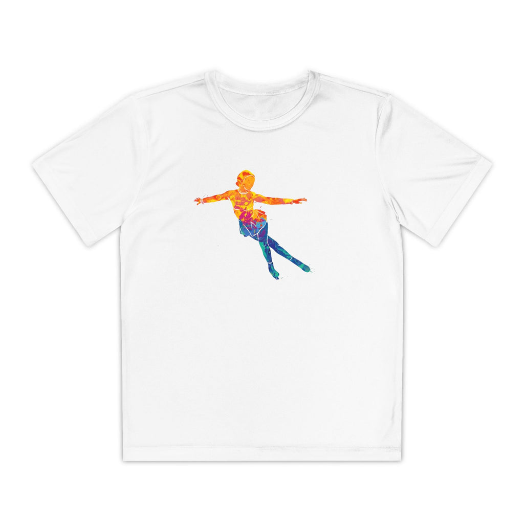 Ice Skating Youth Sports Graphic Tee, Cool Athletic Shirt for Kids, Perfect for Sports Events, Team Spirit, Birthday Gift, Summer Activities