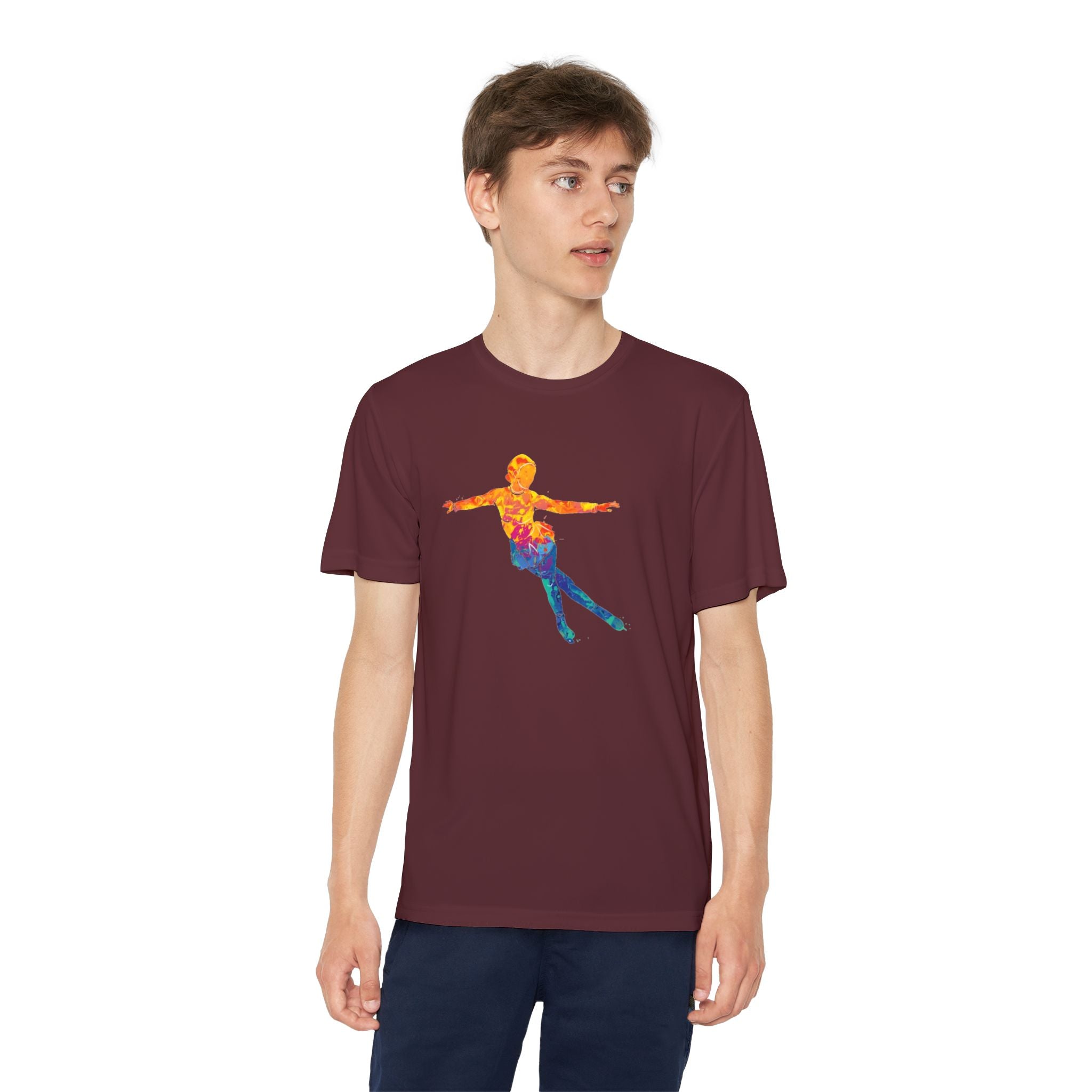 Ice Skating Youth Sports Graphic Tee, Cool Athletic Shirt for Kids, Perfect for Sports Events, Team Spirit, Birthday Gift, Summer Activities