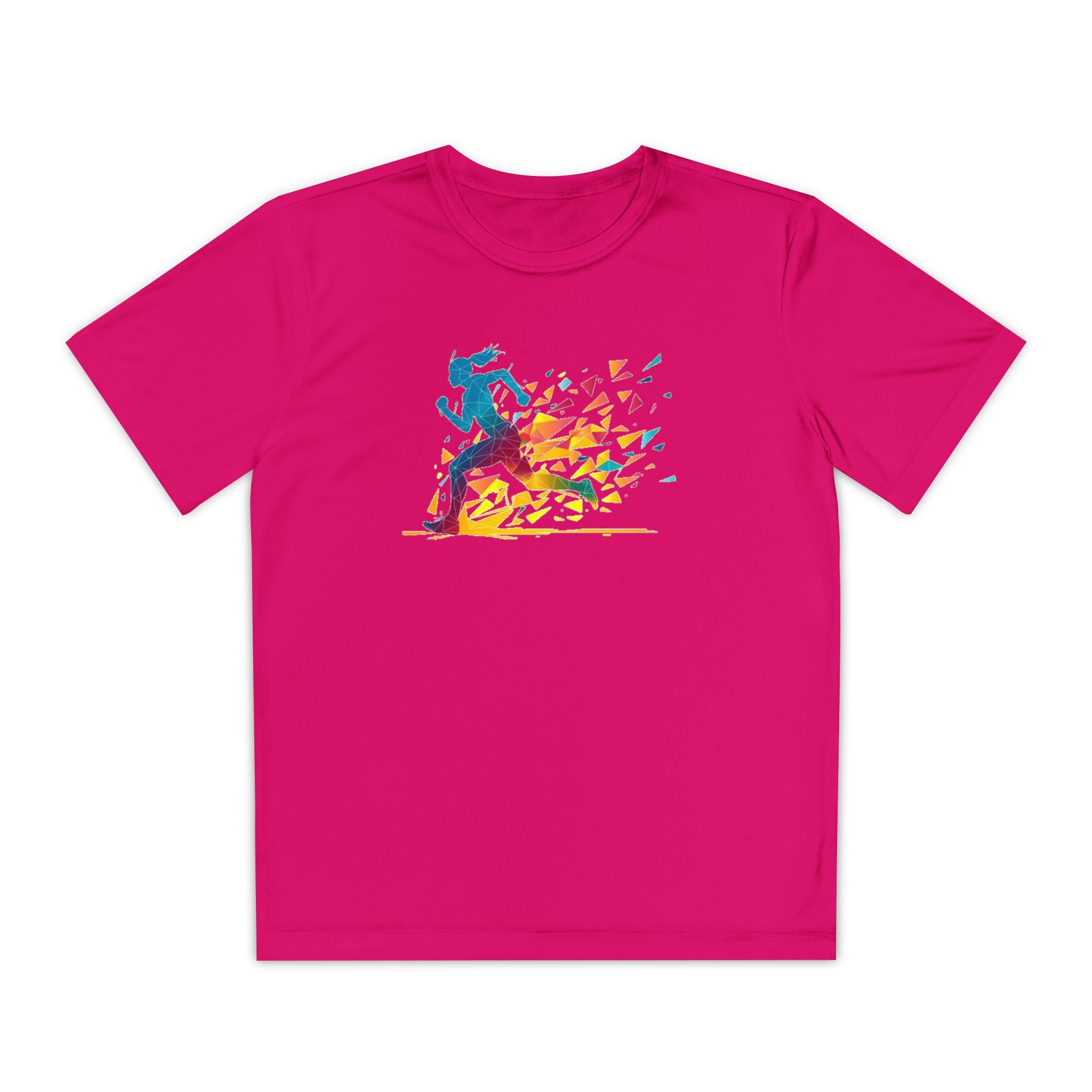 Running Youth T-Shirt Sports Graphic Tee, Cool Athletic Shirt for Kids, Perfect for Sports Events, Team Spirit