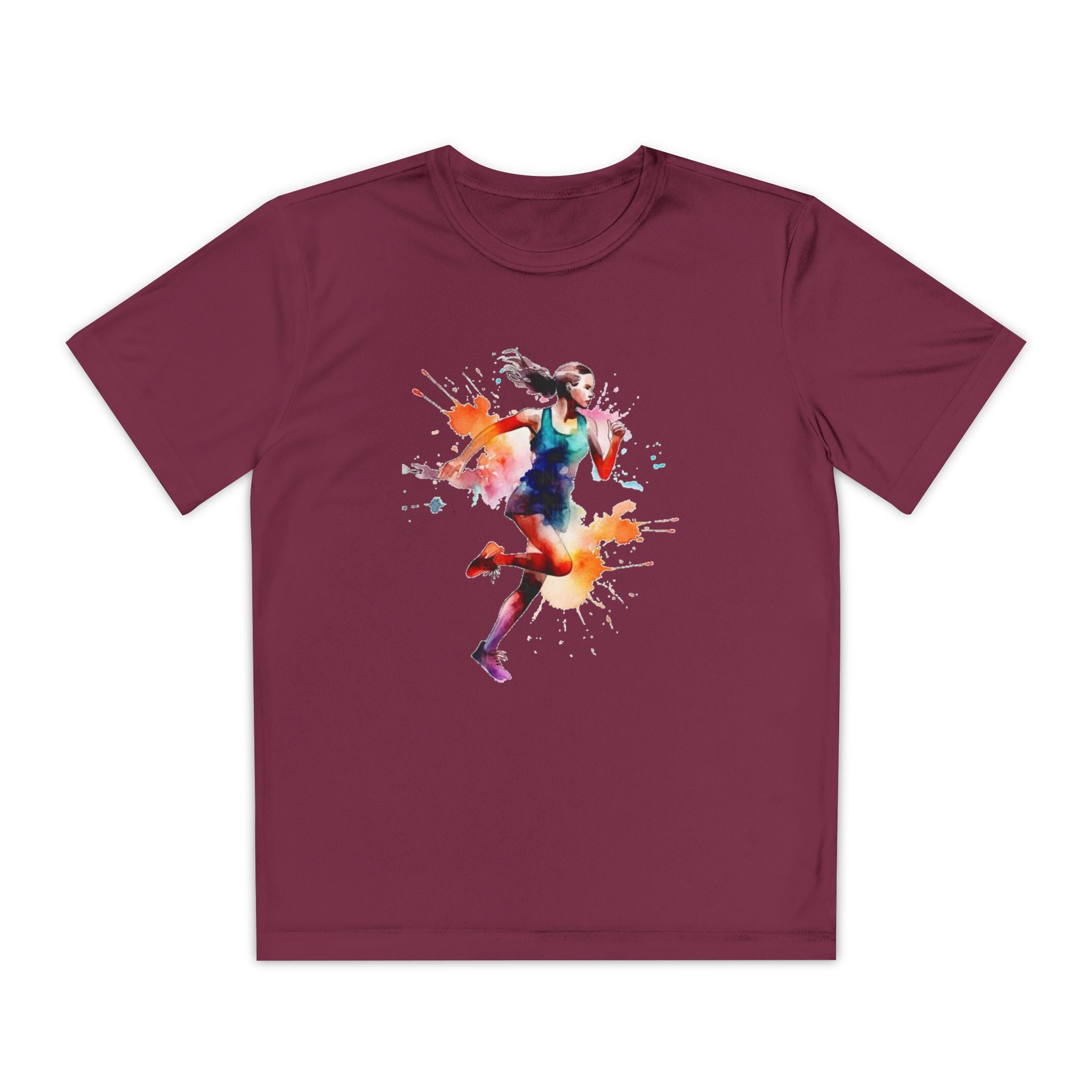 Running Youth T-Shirt Sports Graphic Tee, Cool Athletic Shirt for Kids, Perfect for Sports Events, Team Spirit