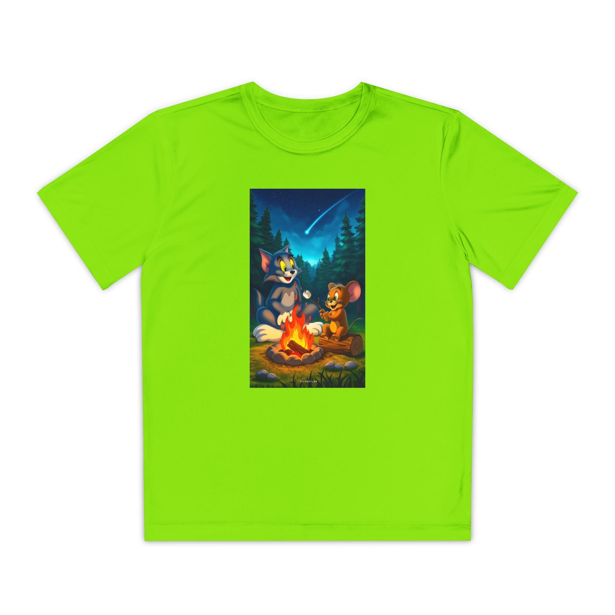 Youth Competitor Tee with Tom And Jerry design, Cartoon Graphic Kid's T-Shirt, Kids Tee, Children's Clothing, Funny Tee for Boys and Girls