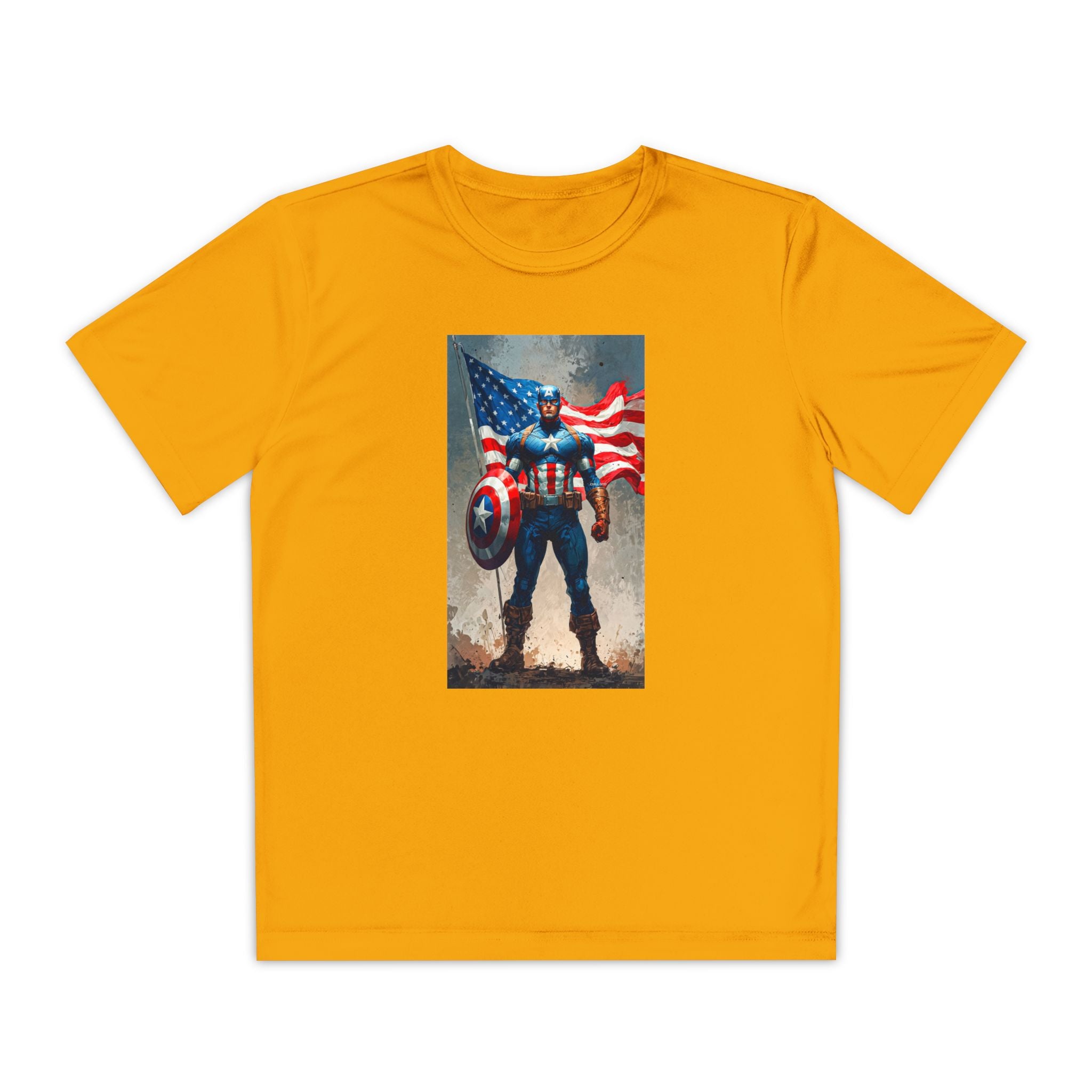Captain America Superhero Marvel Patriotic, Kids Graphic T-Shirt, Boys Hero Top, Girls Comic Book Clothing, Birthday