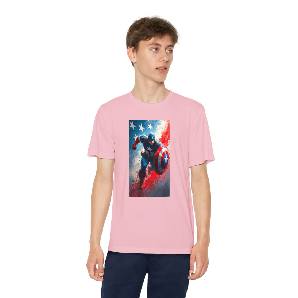 Captain America Superhero Marvel Patriotic, Kids Graphic T-Shirt, Boys Hero Top, Girls Comic Book Clothing, Birthday