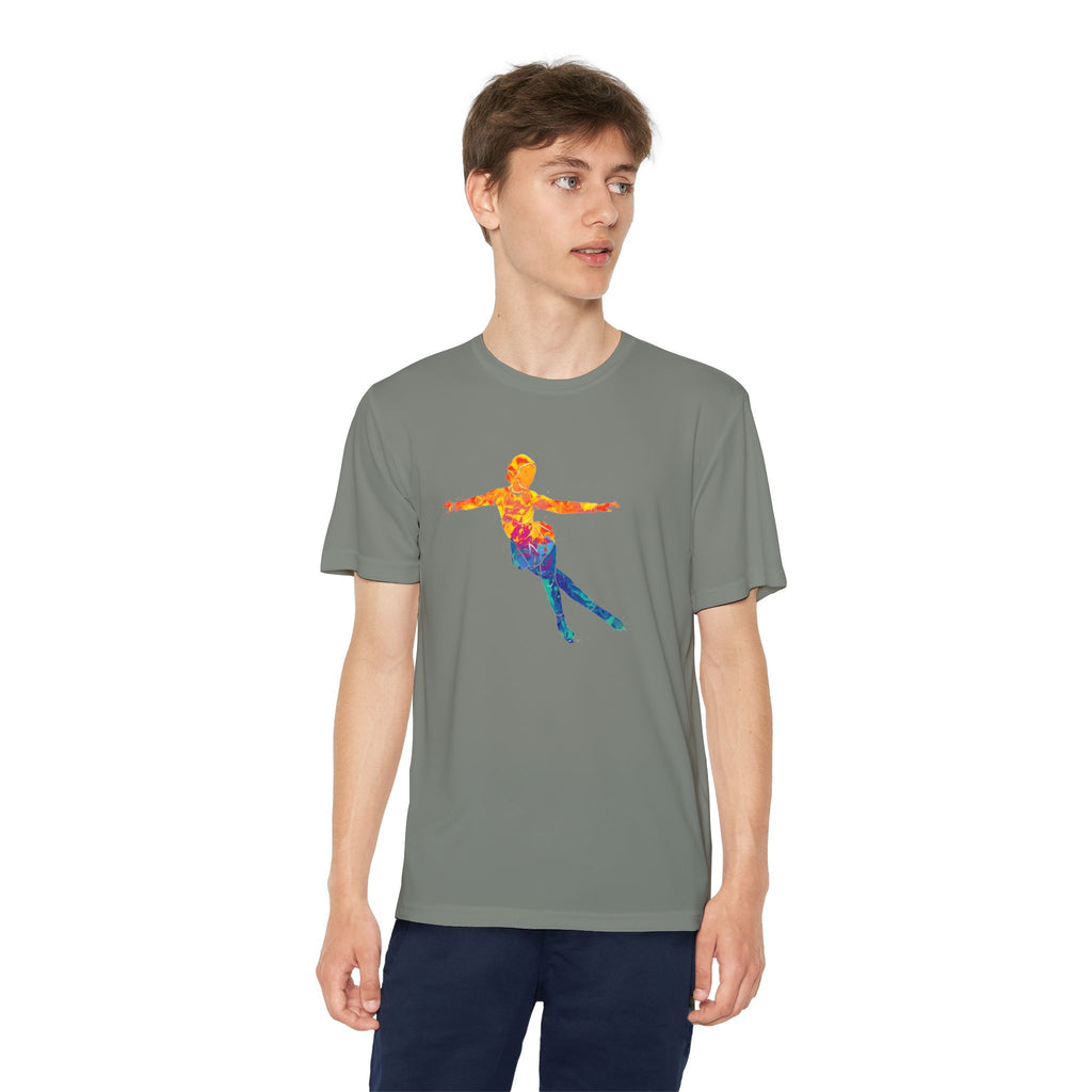 Ice Skating Youth Sports Graphic Tee, Cool Athletic Shirt for Kids, Perfect for Sports Events, Team Spirit, Birthday Gift, Summer Activities