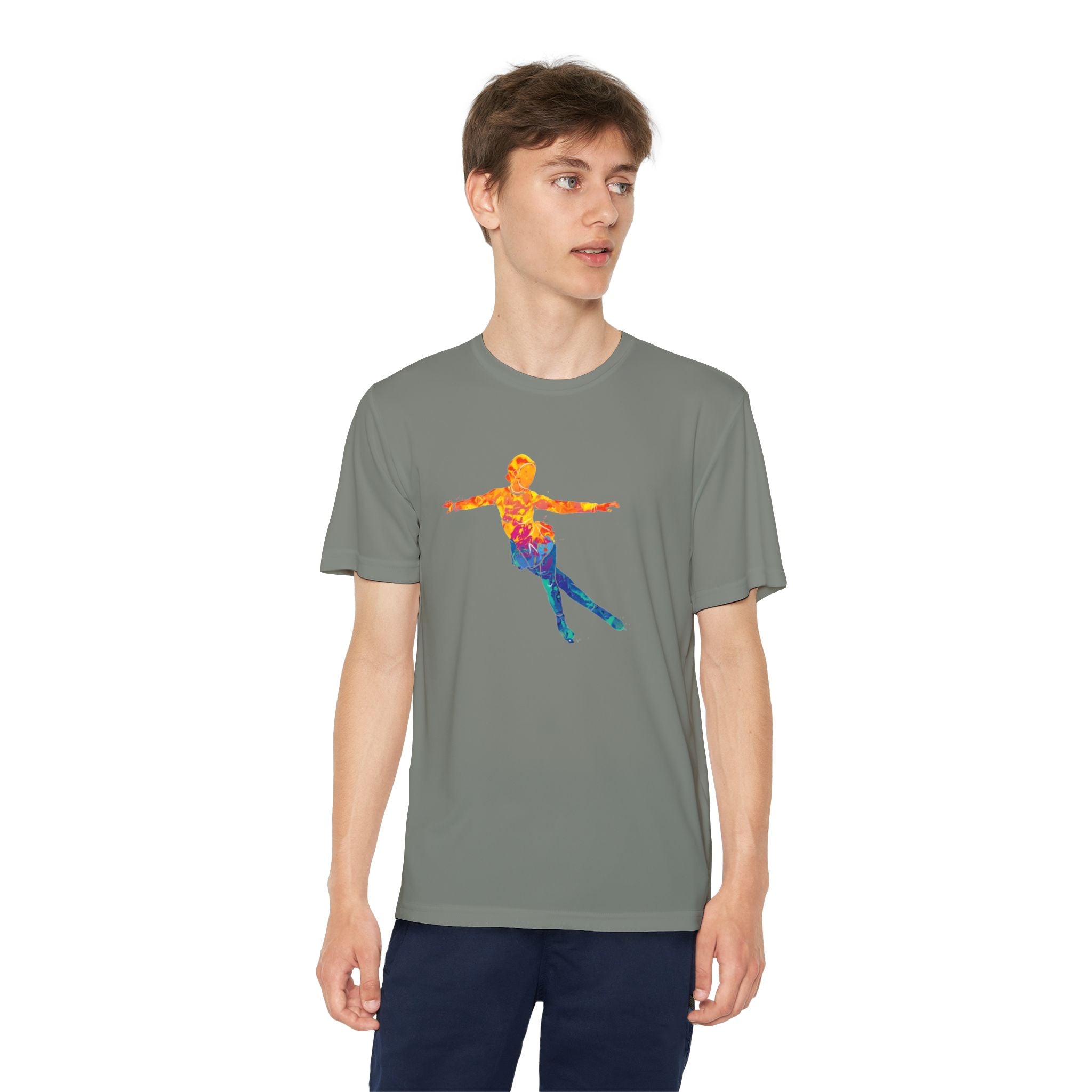 Ice Skating Youth Sports Graphic Tee, Cool Athletic Shirt for Kids, Perfect for Sports Events, Team Spirit, Birthday Gift, Summer Activities