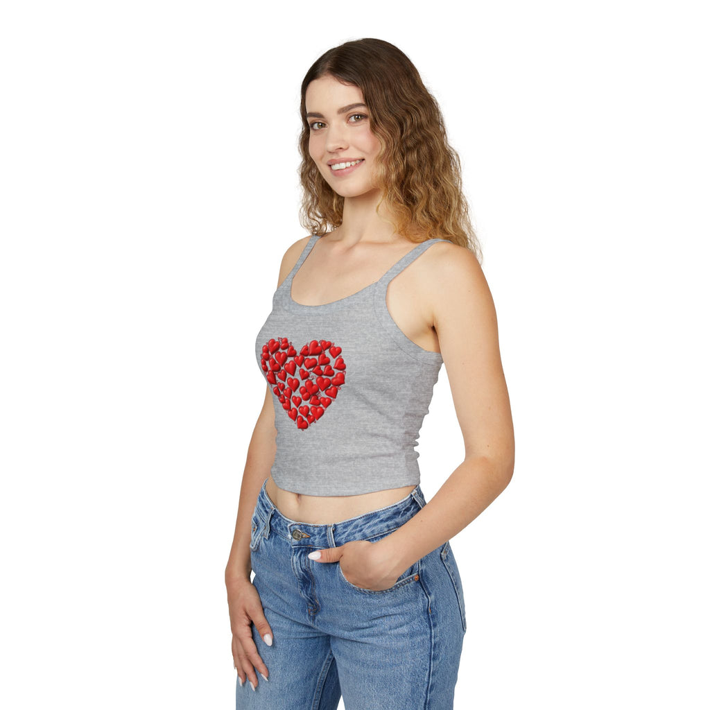 Heart Tank Top, Love Cami, Valentine's Day Shirt, Romantic Sleeveless Tee, Women's Summer Blouse, Cute Spaghetti Strap Tank