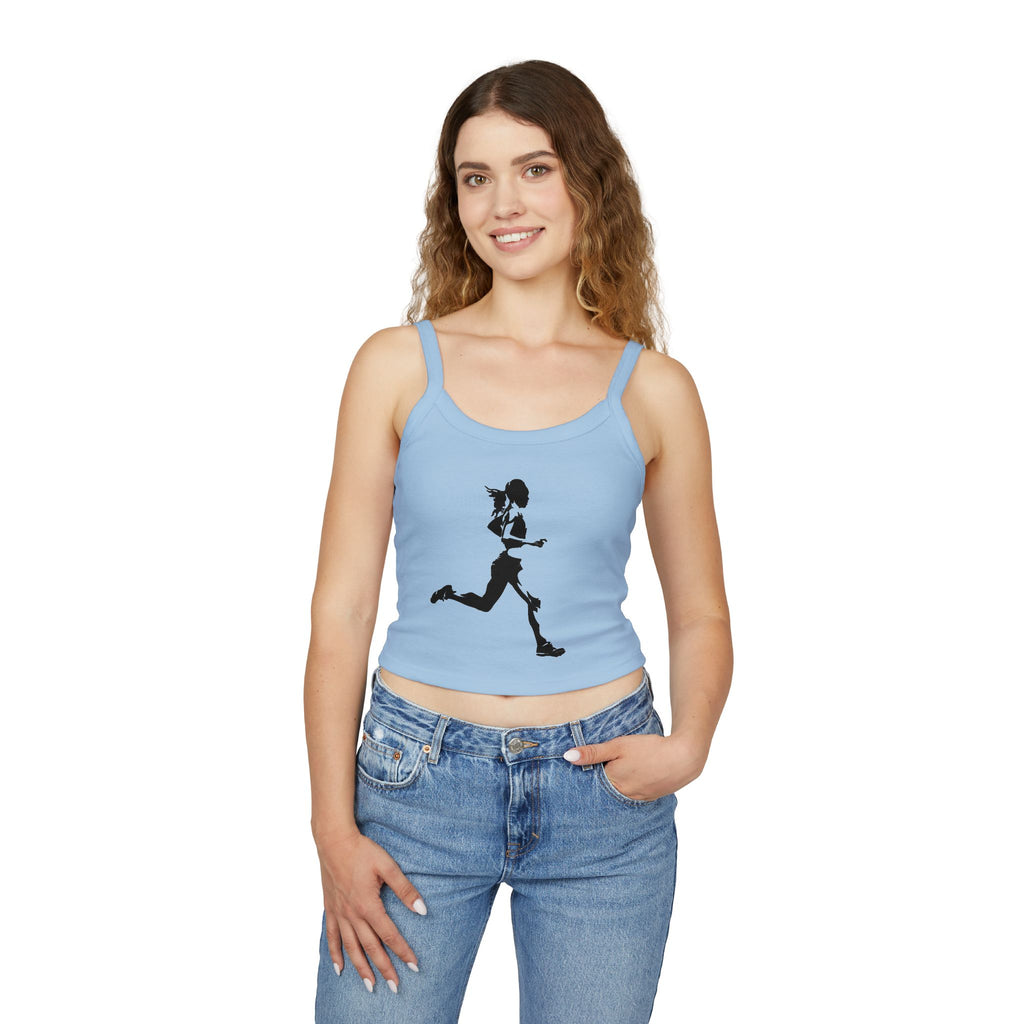 Running Woman Tank Top, Athletic Workout Top, Fitness Sleeveless Shirt, Jogging Muscle Tee, Exercise Gym Cami