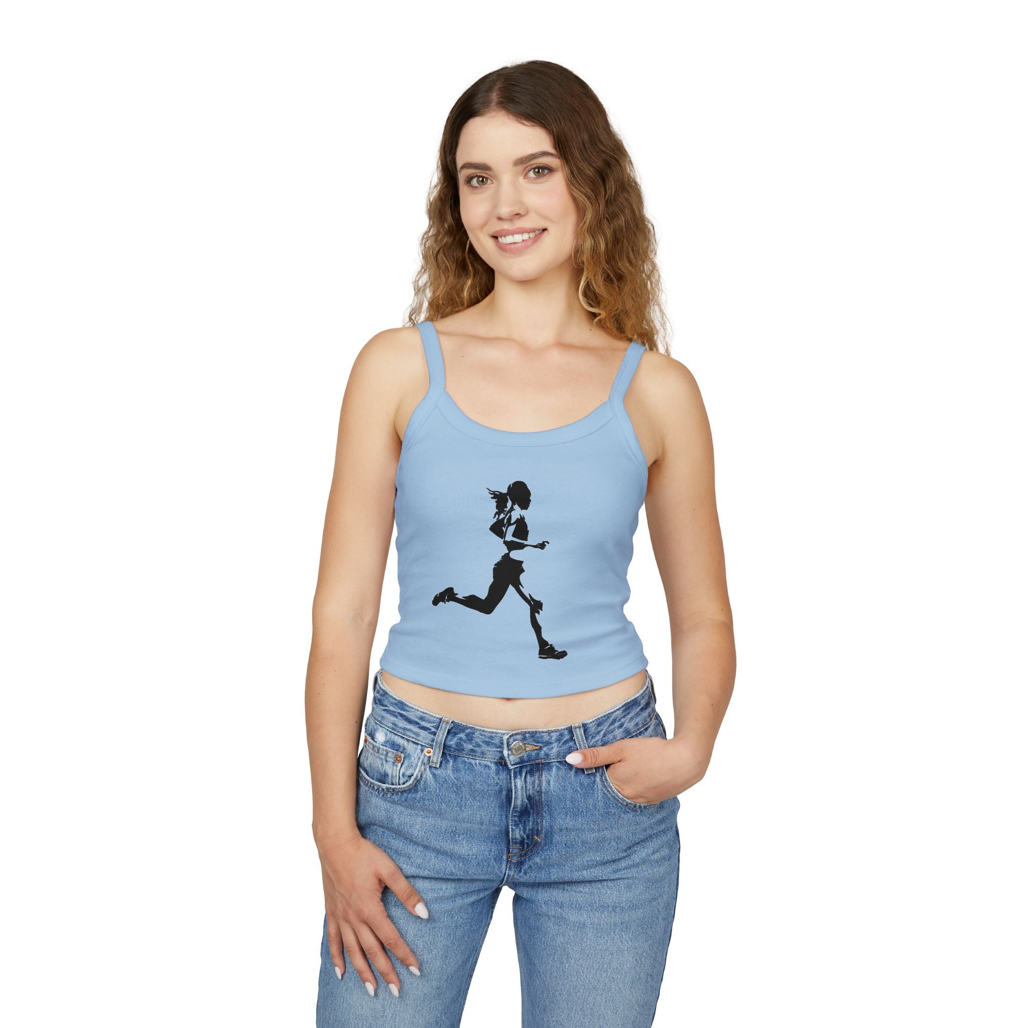 Running Woman Tank Top, Athletic Workout Top, Fitness Sleeveless Shirt, Jogging Muscle Tee, Exercise Gym Cami