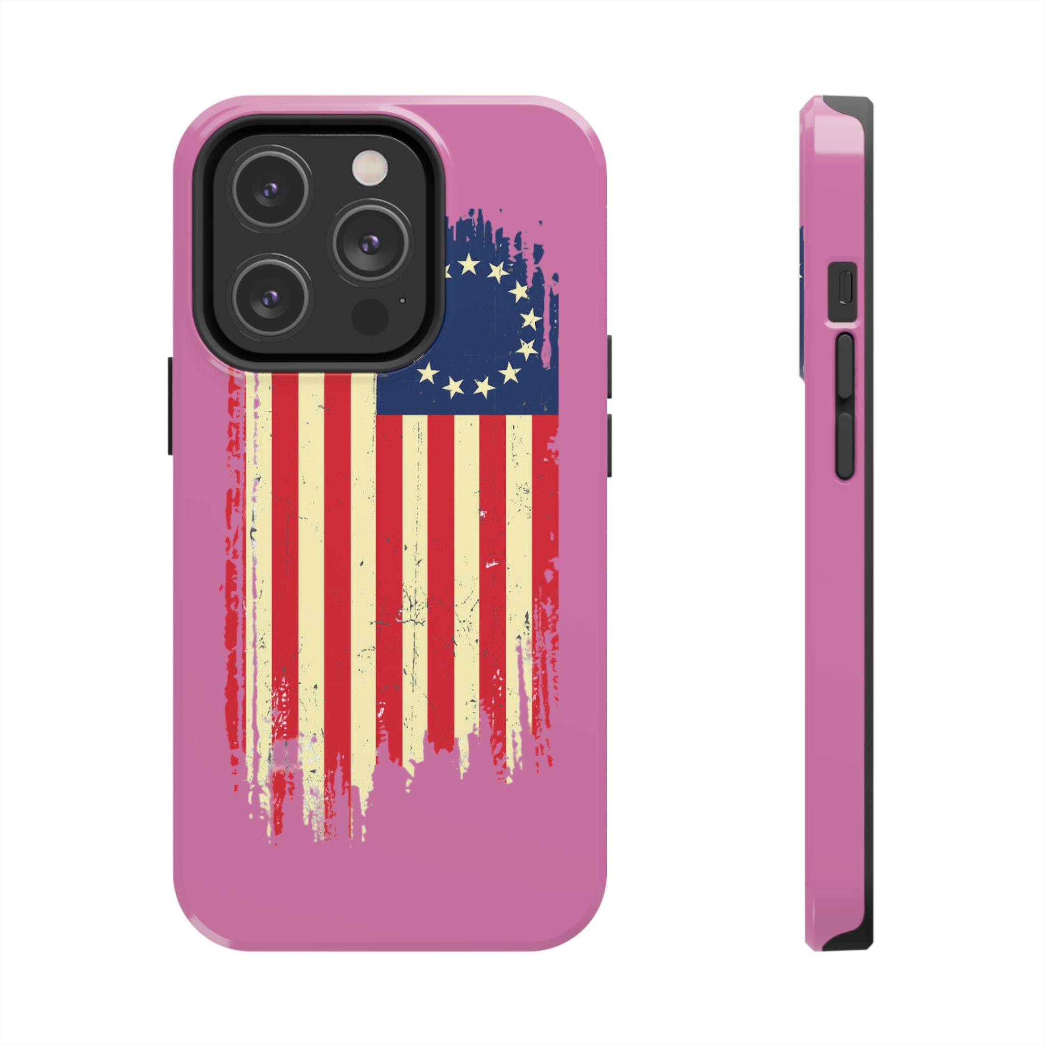 Patriotic Phone Cases with Vintage Flag Design, Tough Case for Independence Day, Memorial Day, 4th of July, Gift for Veterans, USA Pride