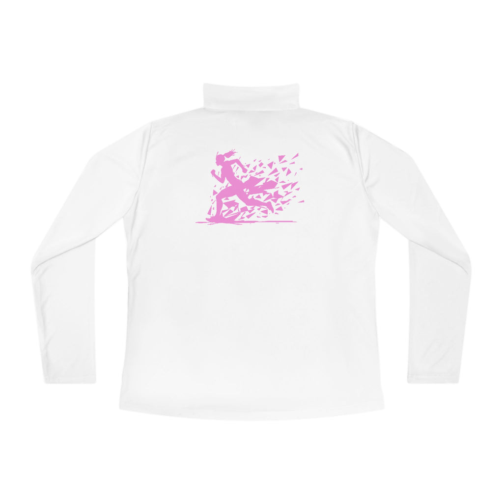 Ladies Quarter-Zip Pullover with Motivational Running Design, Athletic Apparel, Activewear, Sportswear, Fitness Gift, Running Top