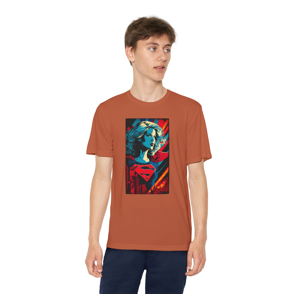 Superhero Youth T-Shirt Sports Graphic Tee, Cool Athletic Shirt for Kids